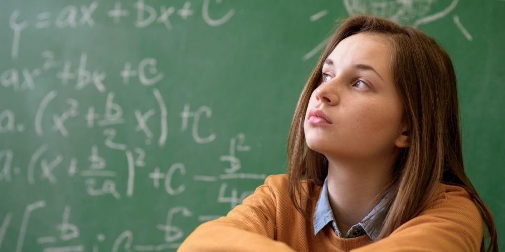 Teenage Girl in Math Class