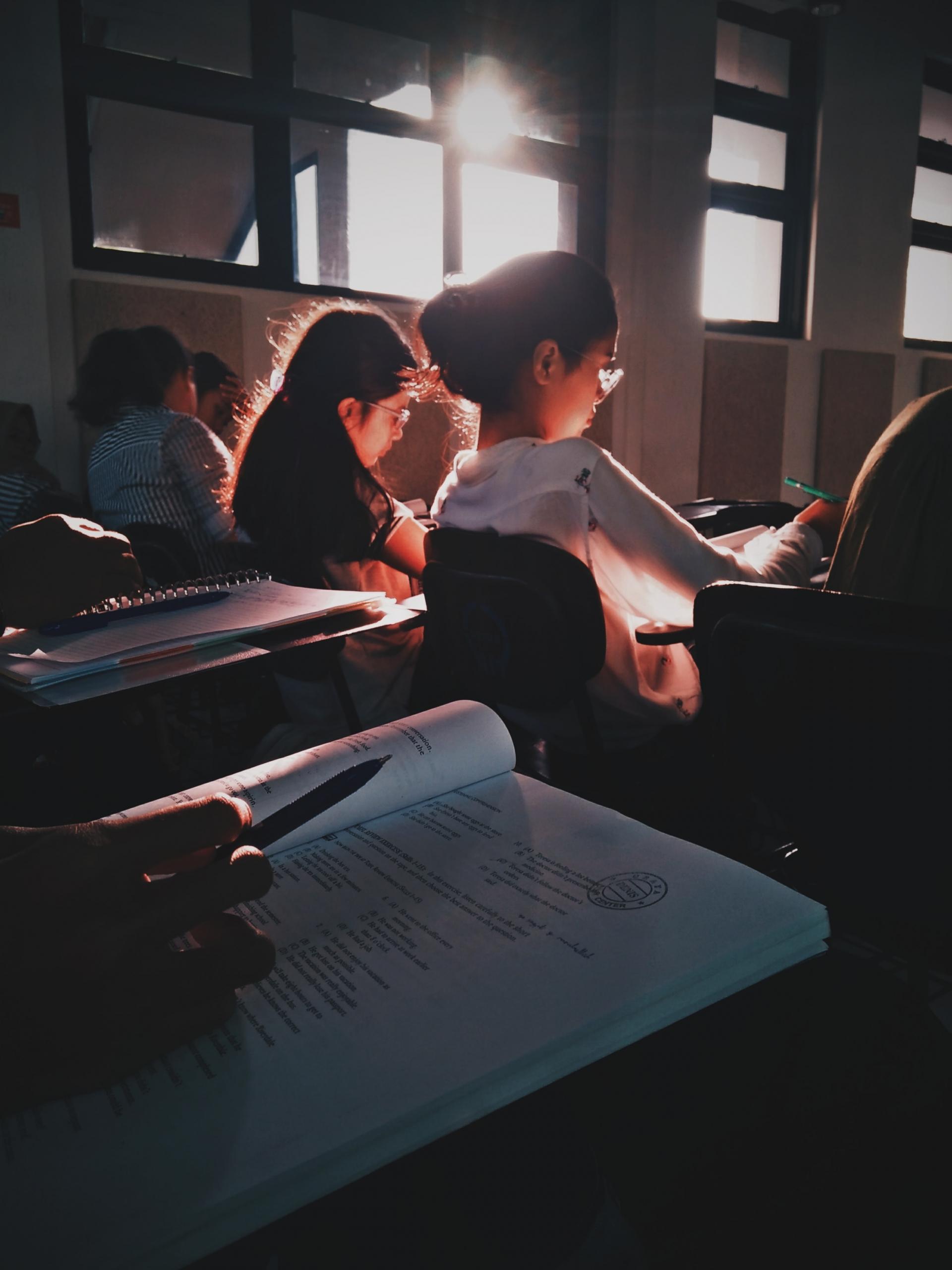 People sitting an exam