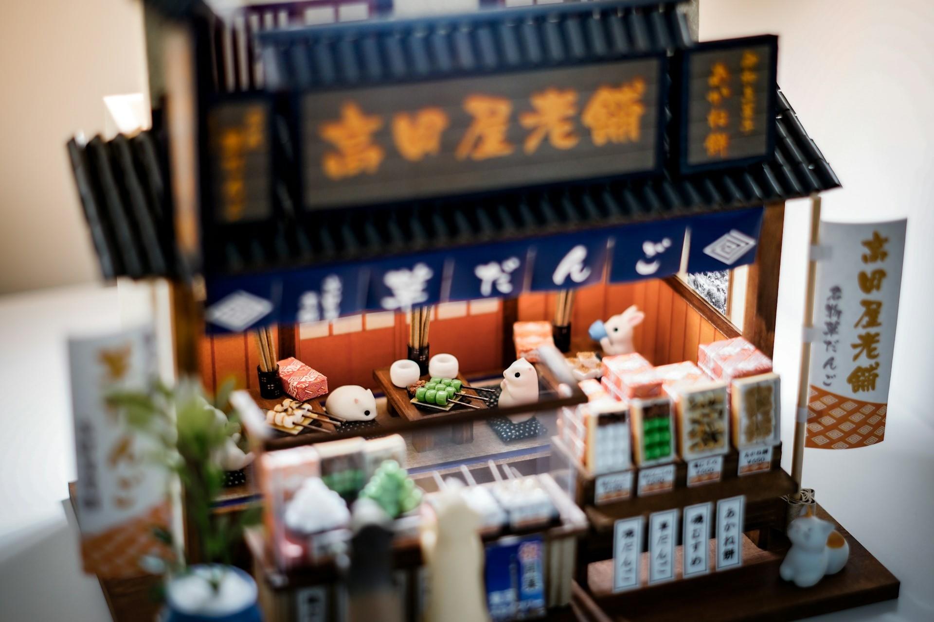 A diorama with kawaii aesthetics.