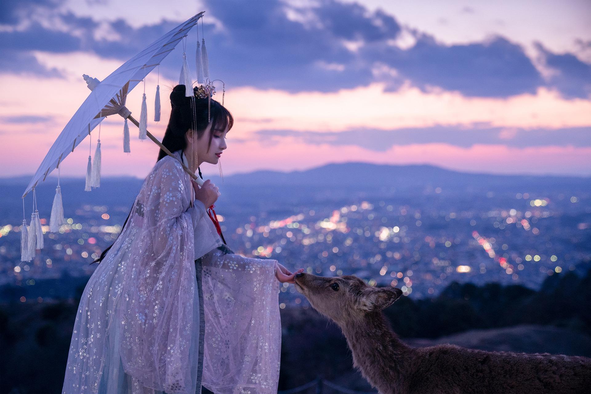 Japanese woman in traditional dress