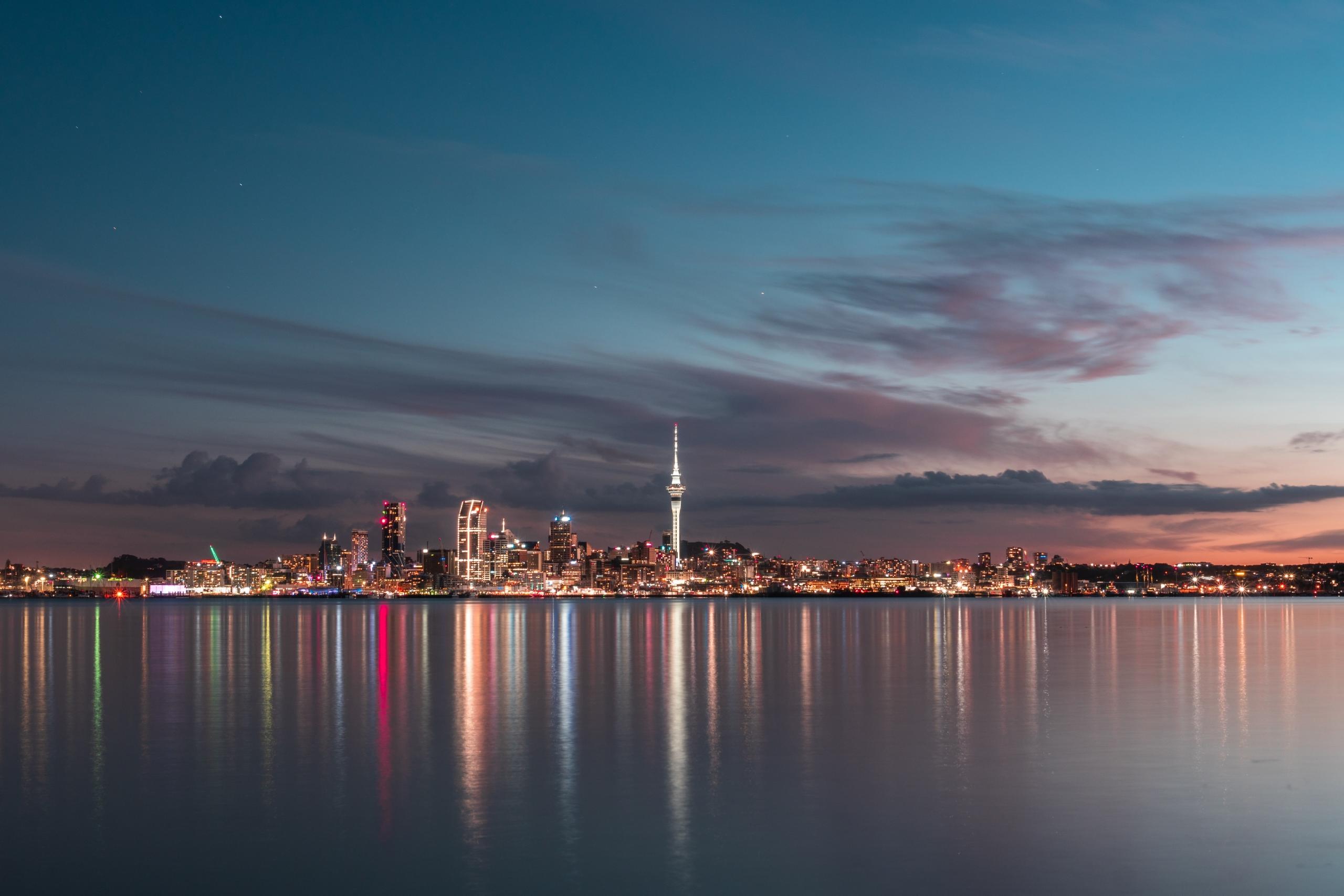 Auckland city at night