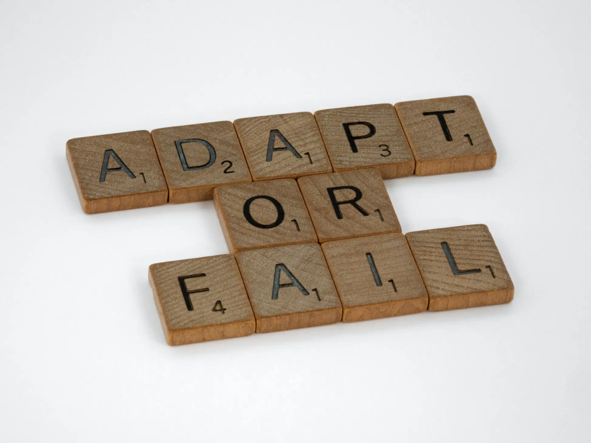 Block letters saying Adapt or Fail