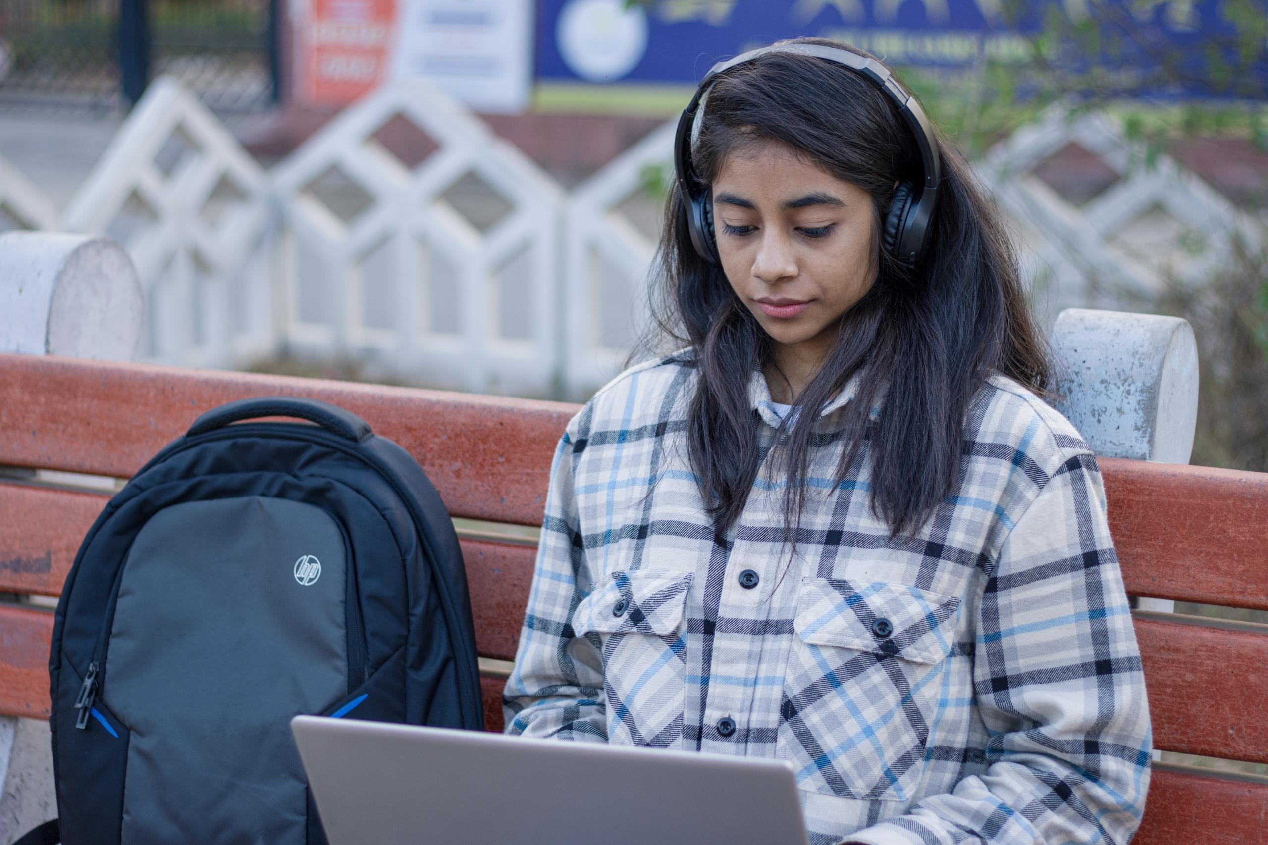 Girl studying for Economic exams