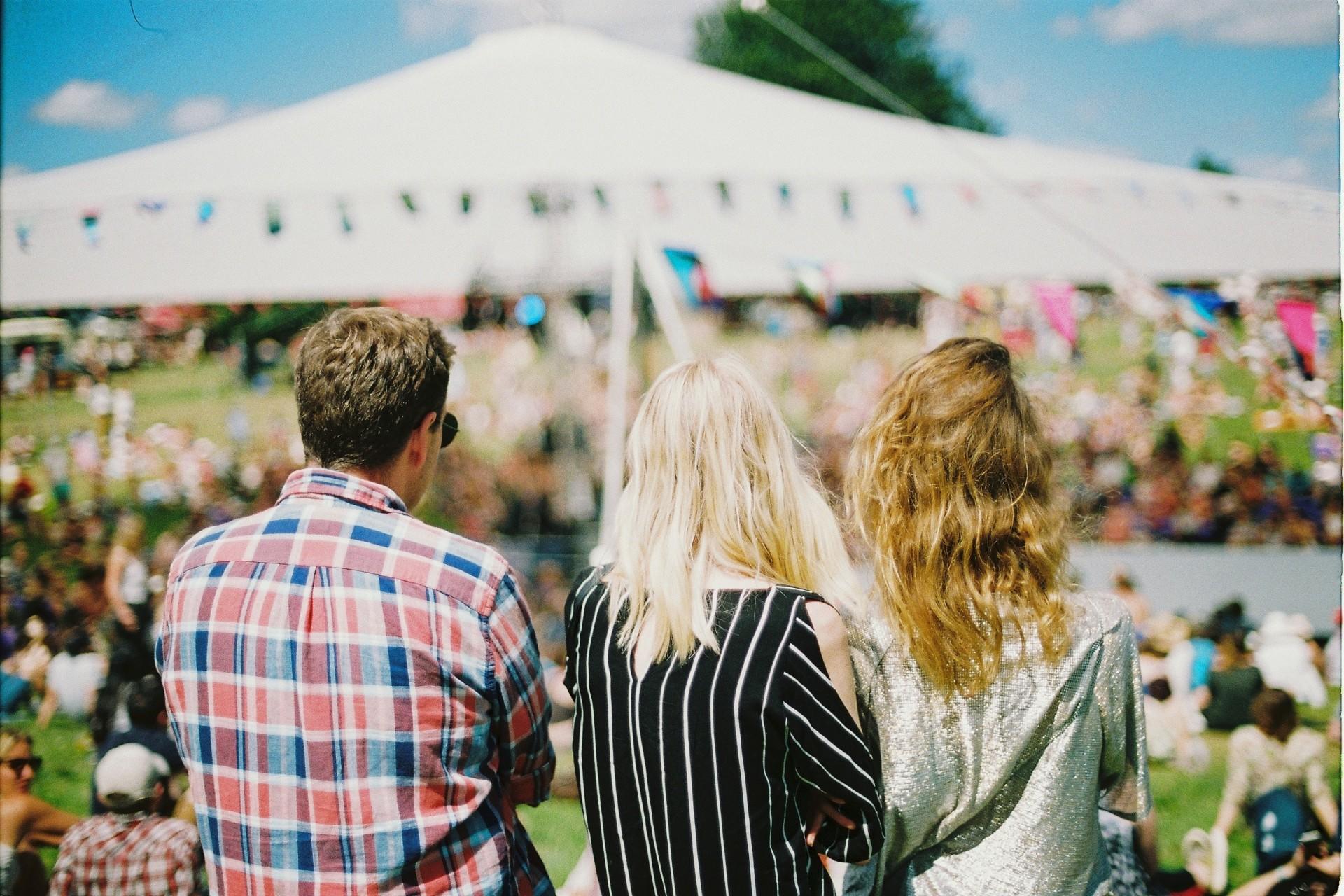 A group of friends at a festival