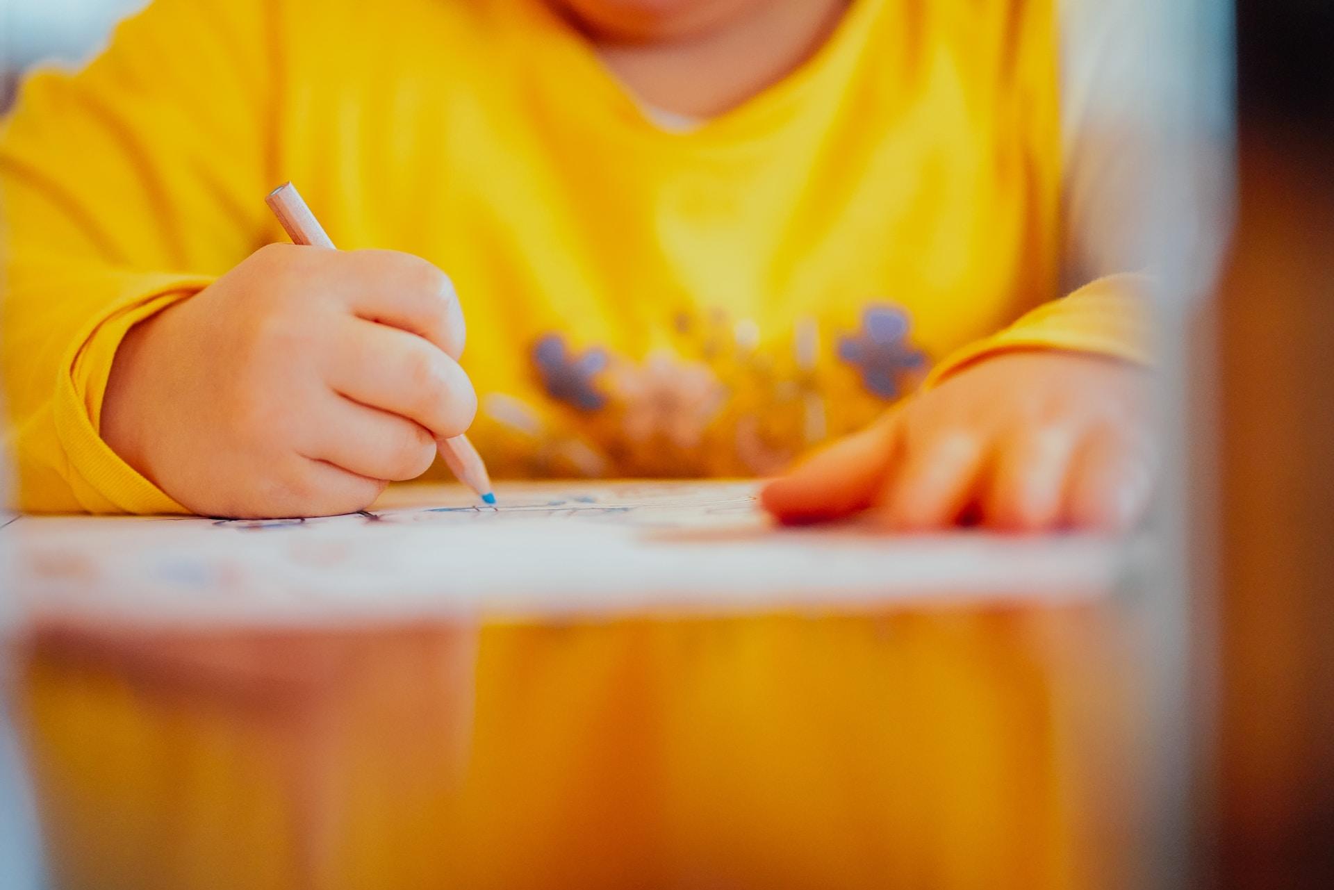 A child drawing.