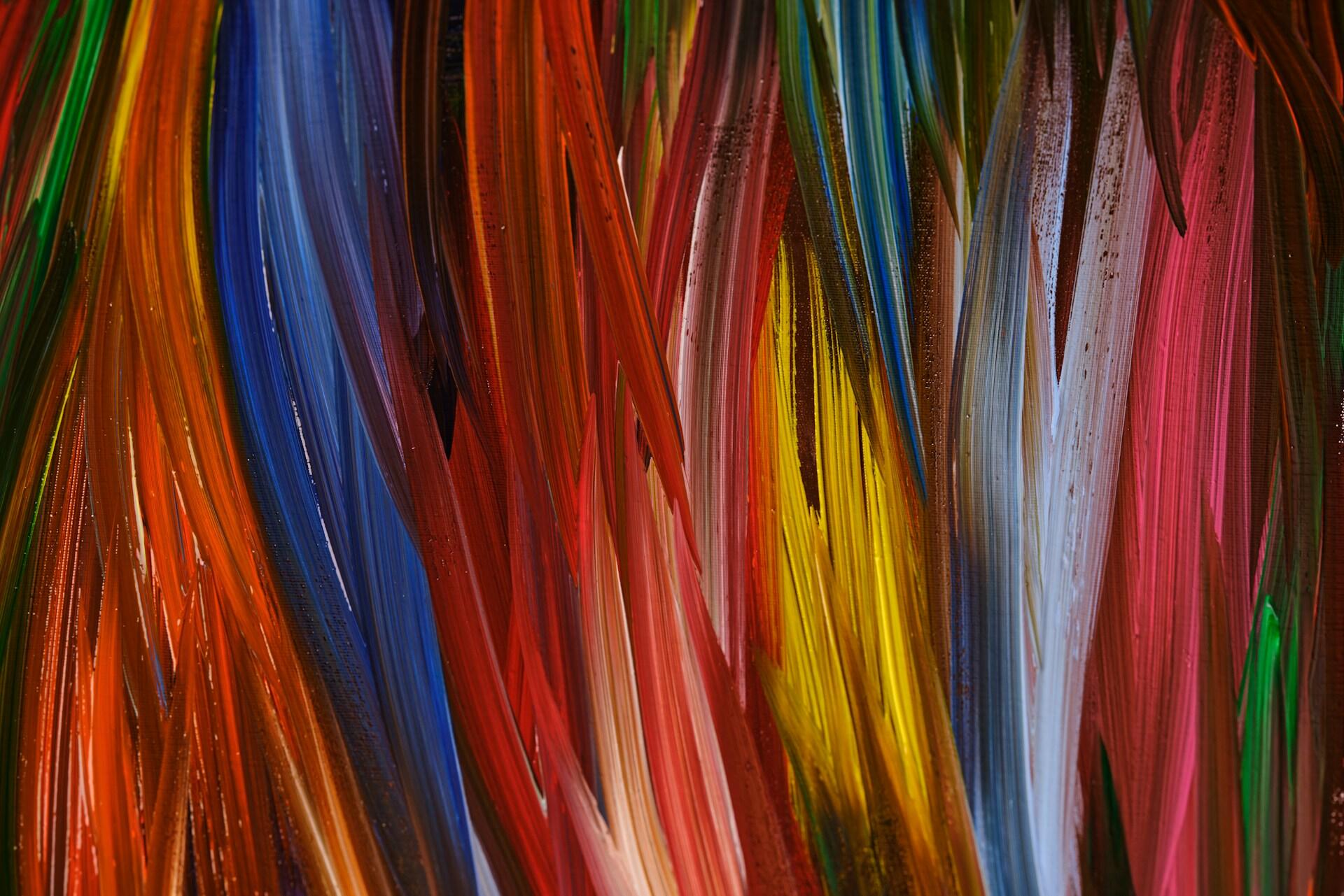 Streaks of oil paint.