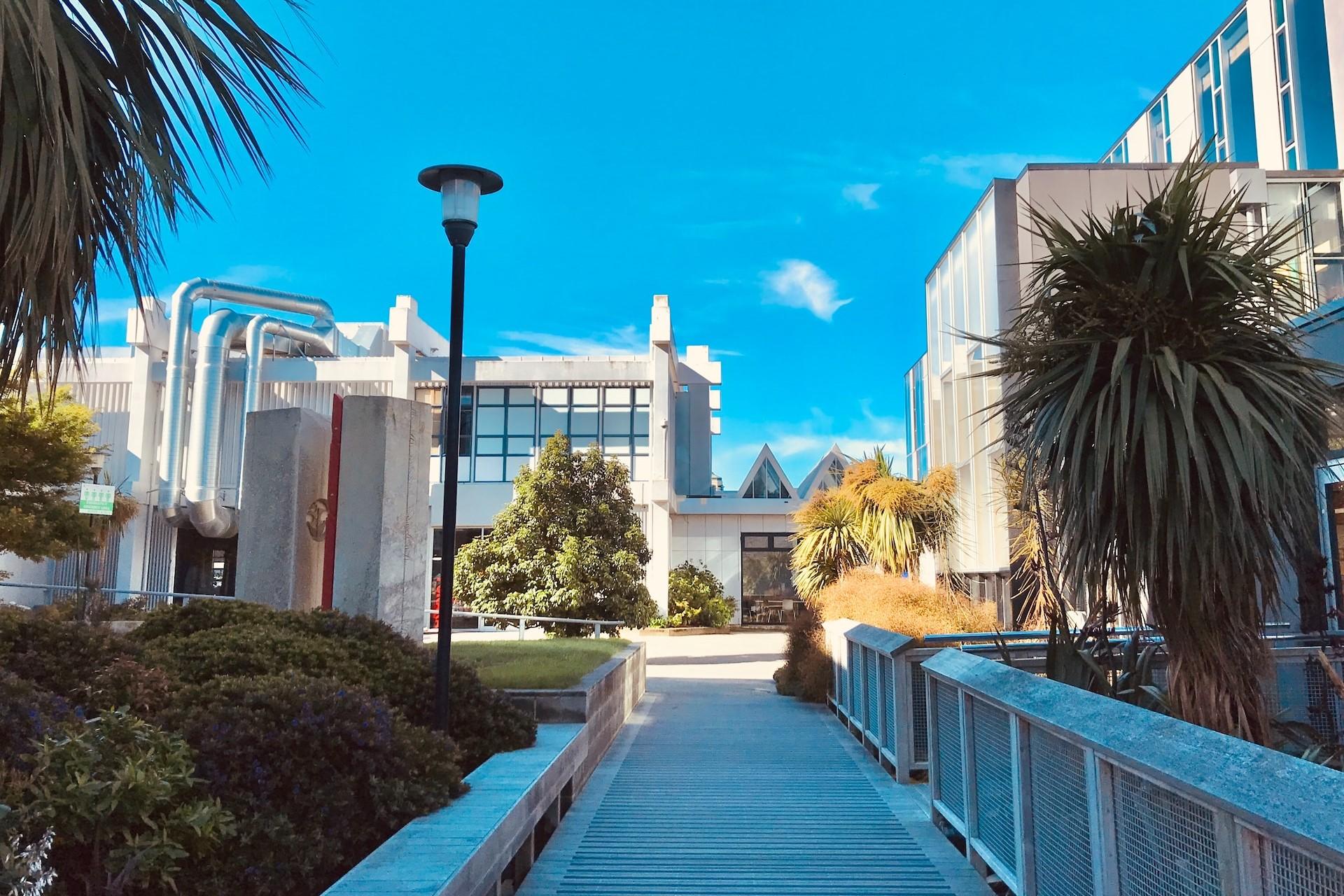 Buildings at Massey University, New Zealand.
