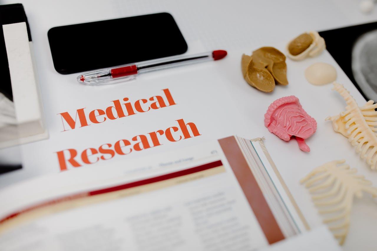Close up of medical research paper