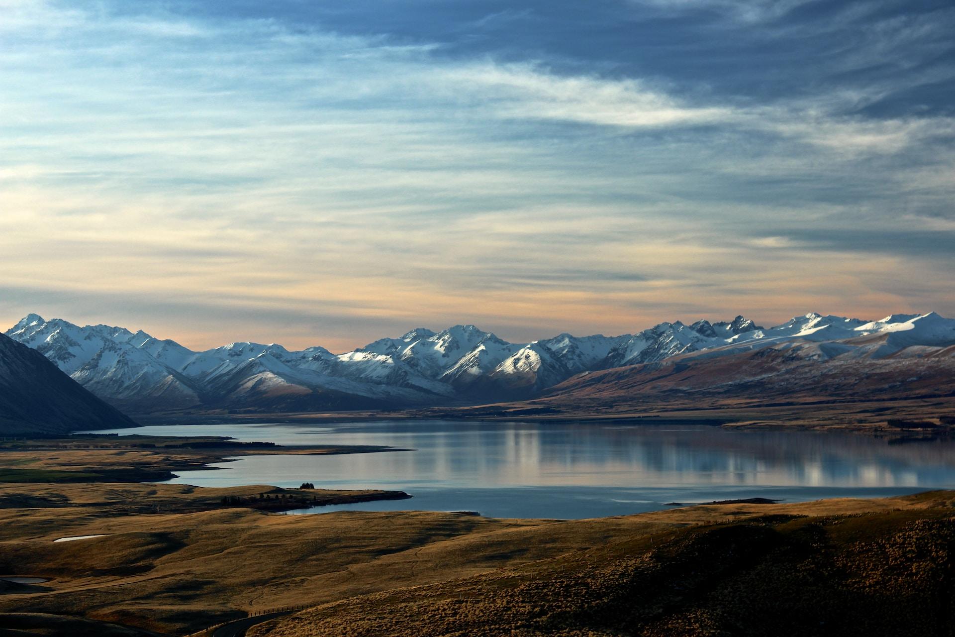 A view of Lake Tekapo in New Zealand.