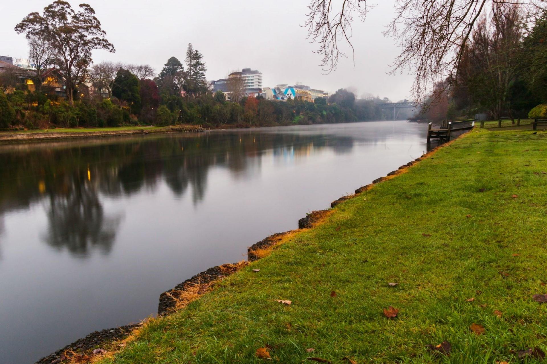 A view of the Waikato River, Hamilton, New Zealand.