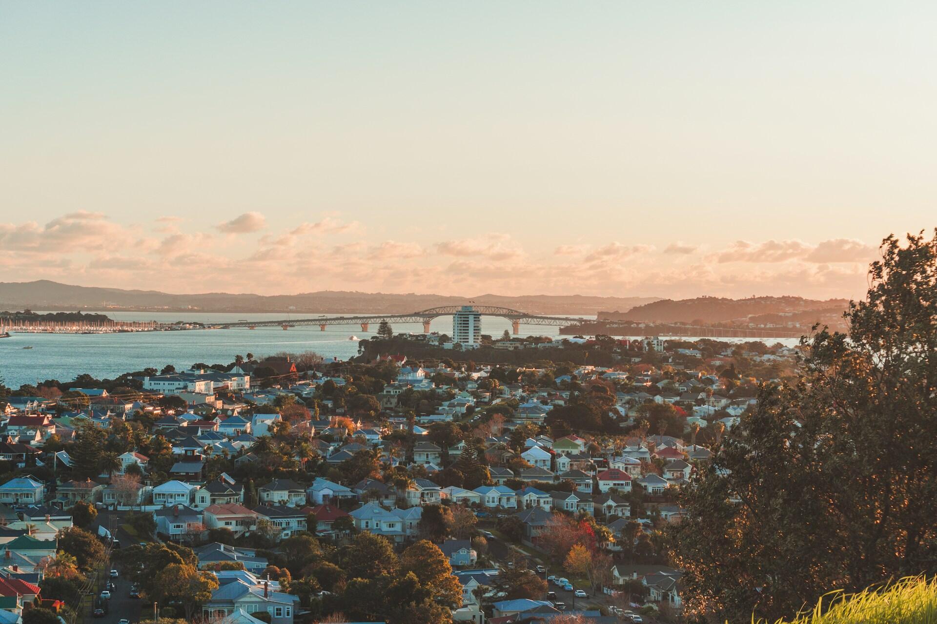 A view of Auckland Harbour Bridge.