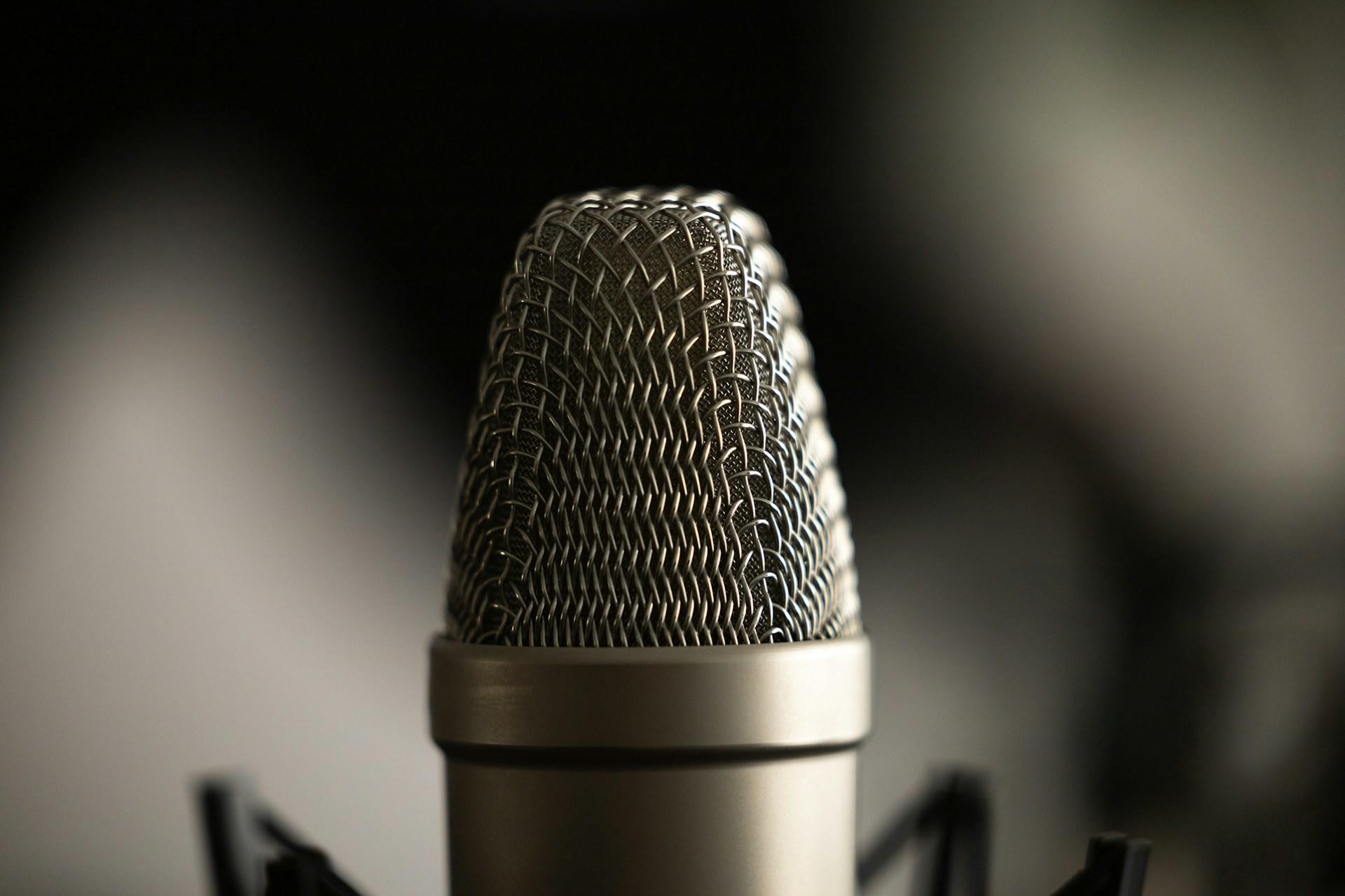 A closeup of the Rode NT1A microphone.