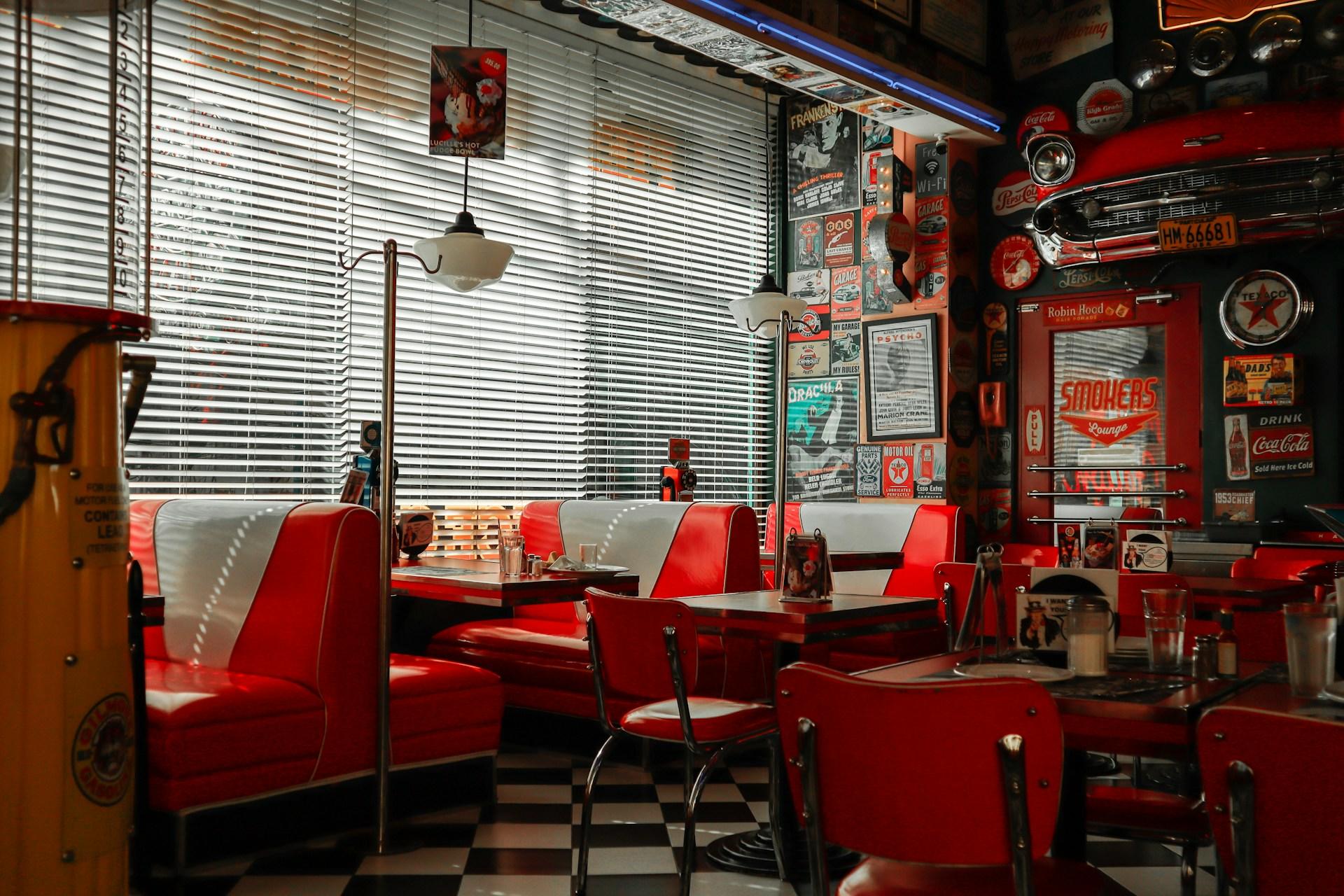 A 1950s-style diner.