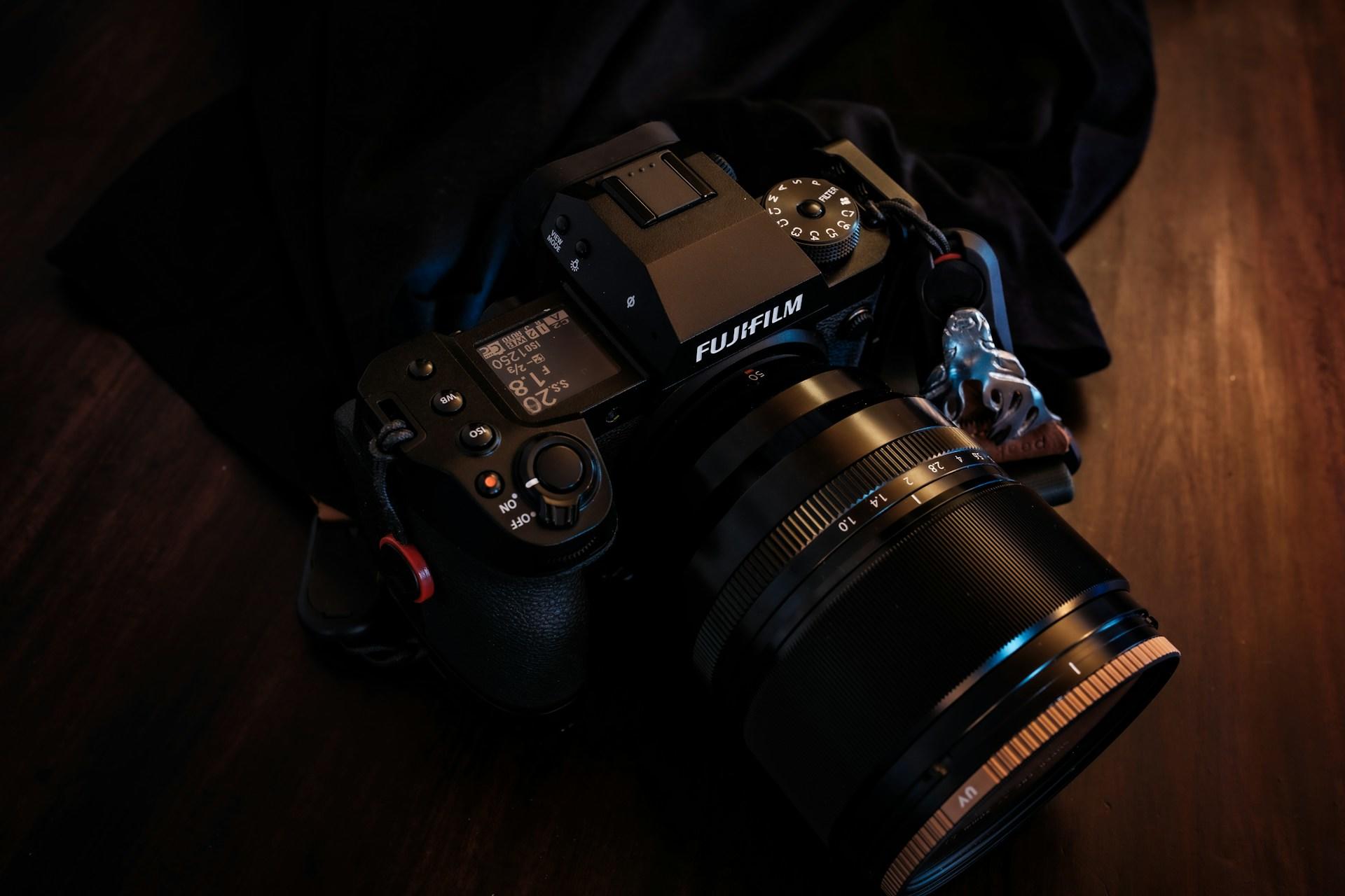 A Fujifilm X-H2 camera.