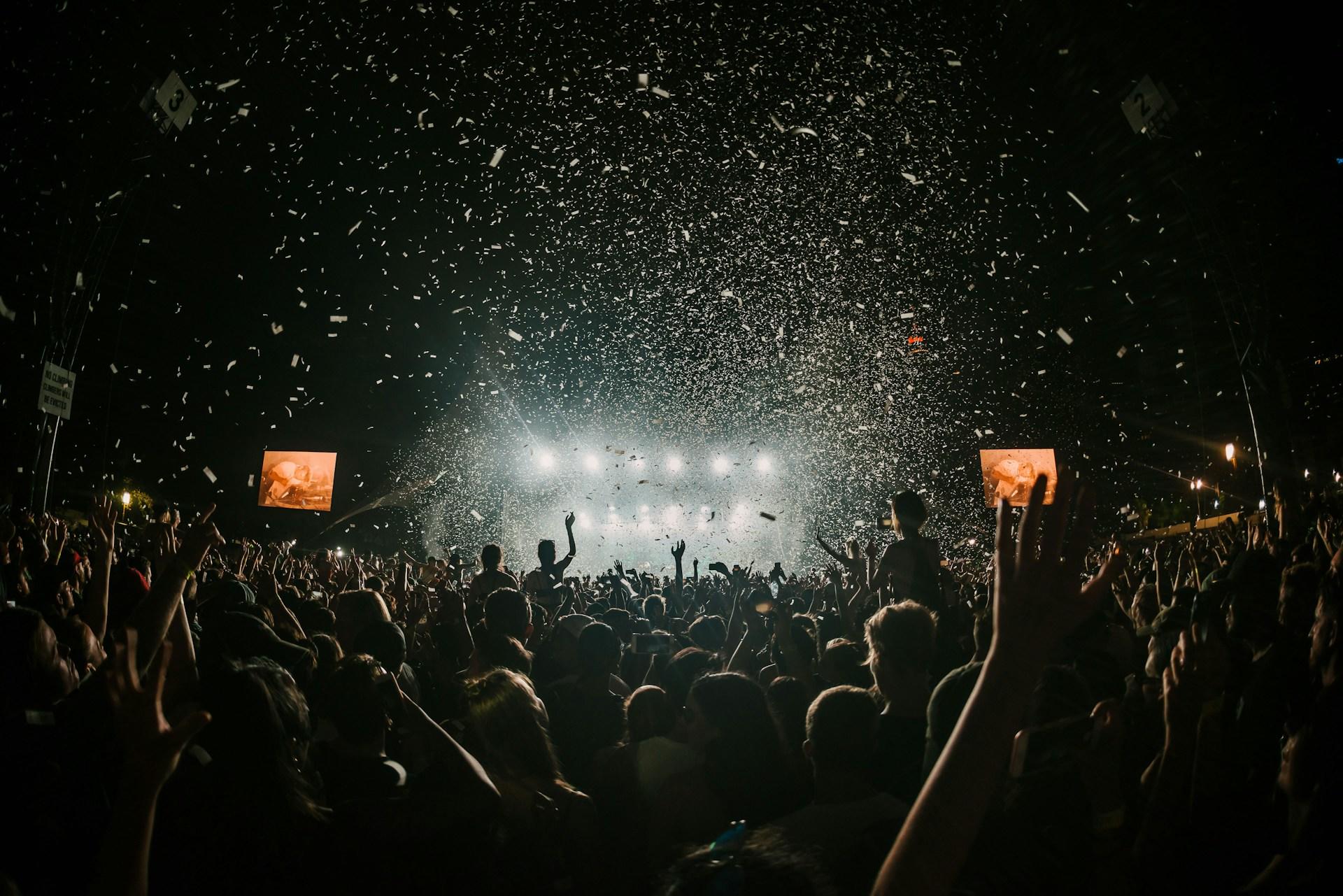 A large crowd at a concert.