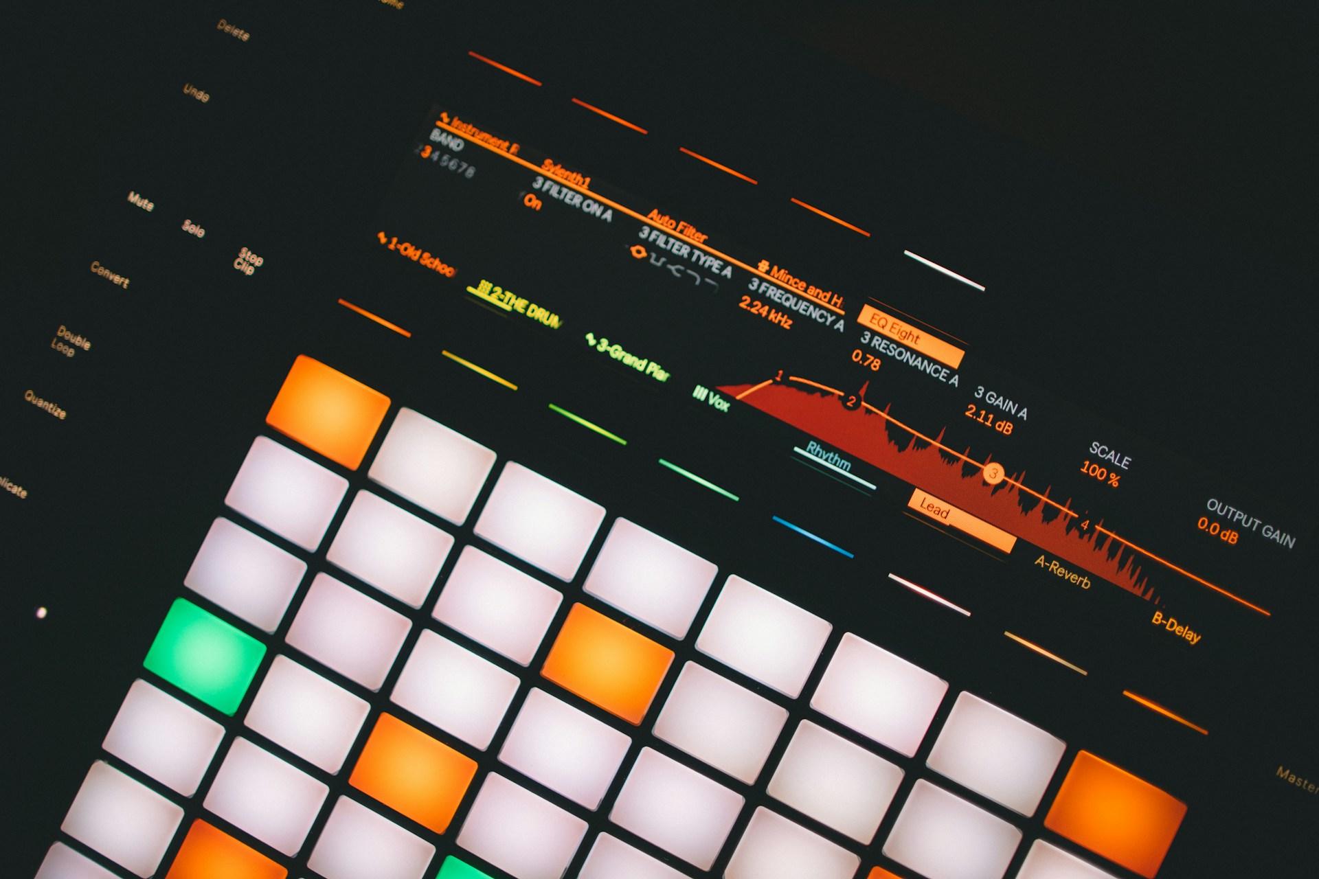 A closeup of a sampling machine for electronic music.