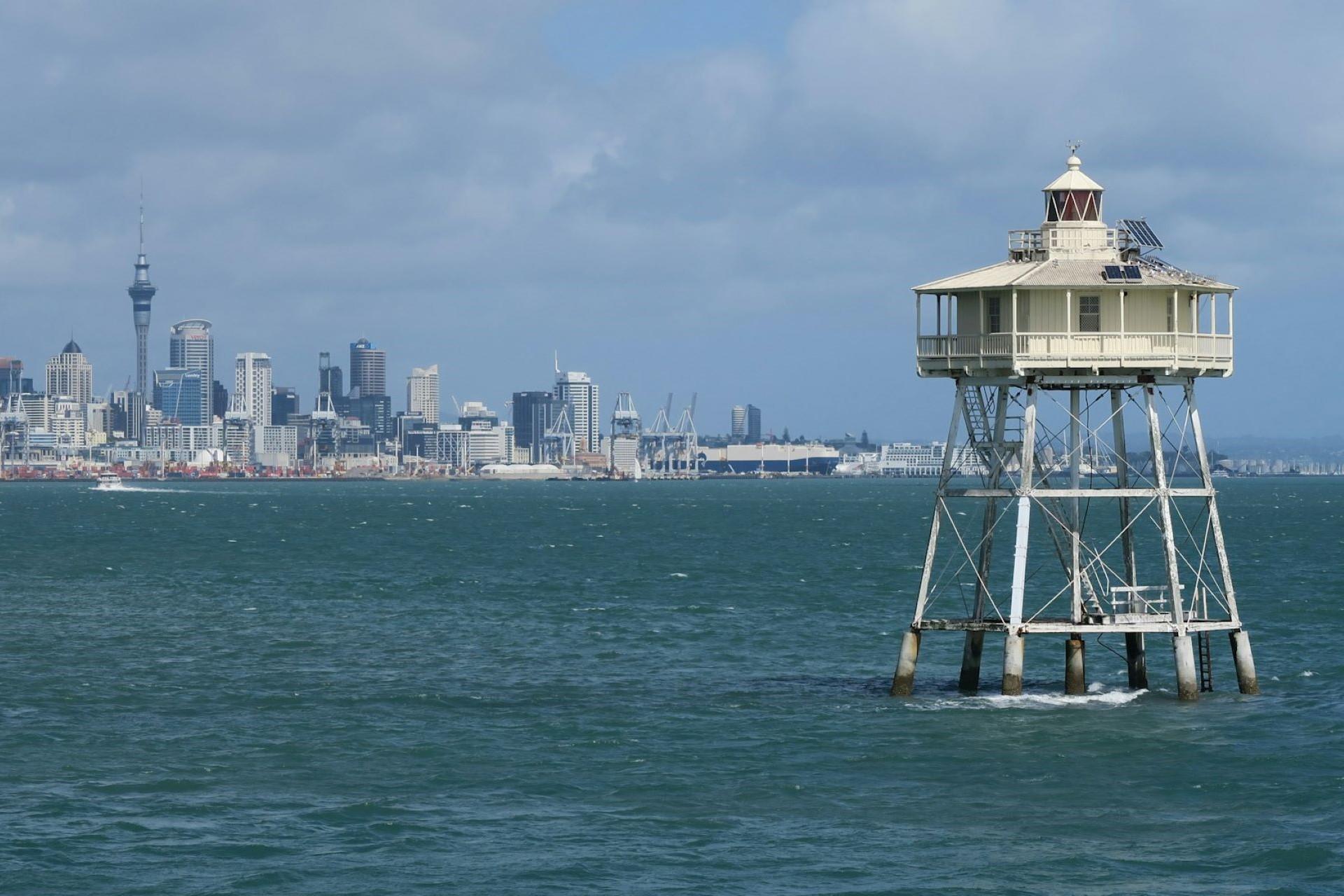 A view across the waterfront at Auckland.