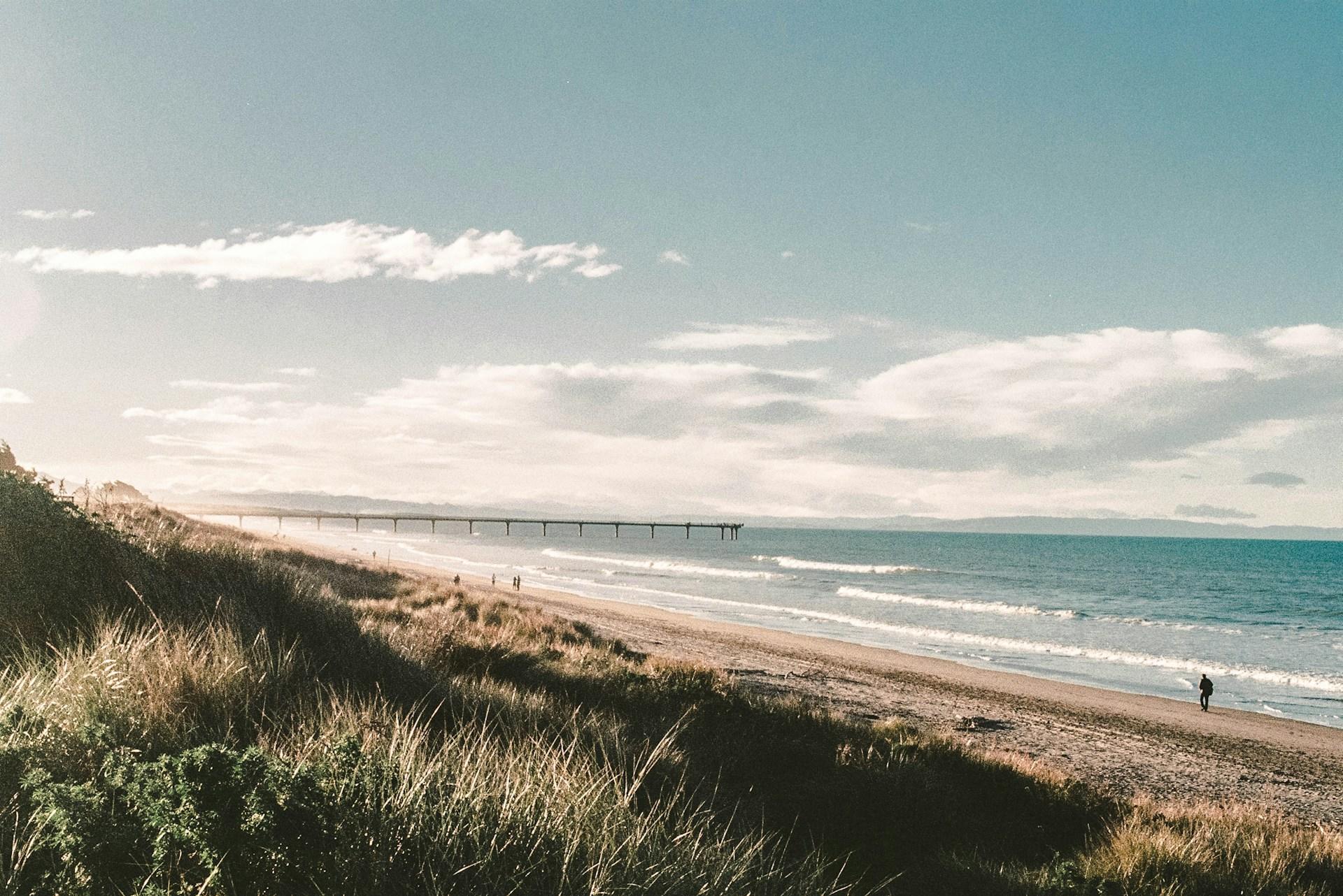 A view of a beach at Christchurch, New Zealand.