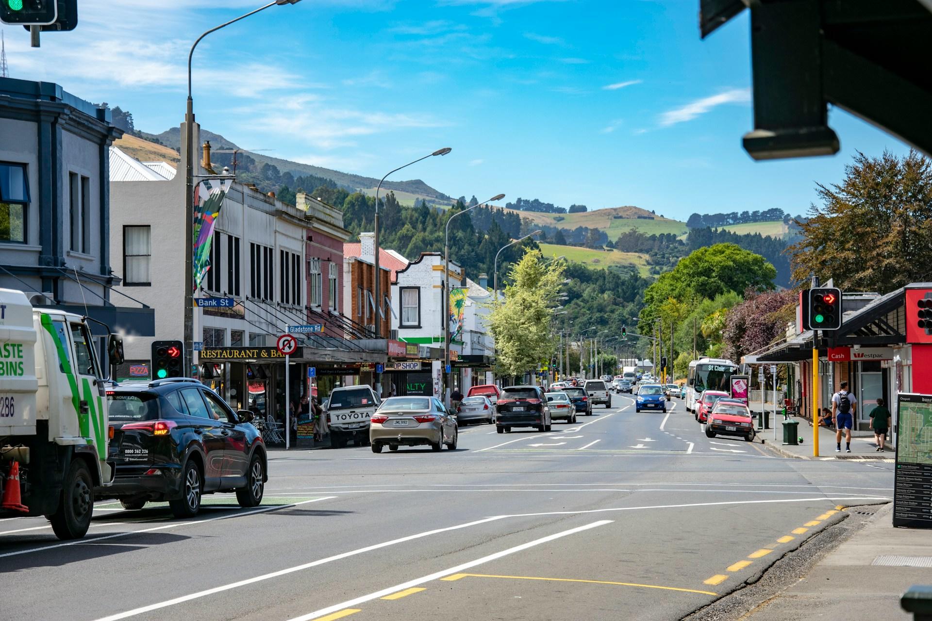A street in North Dunedin, New Zealand.