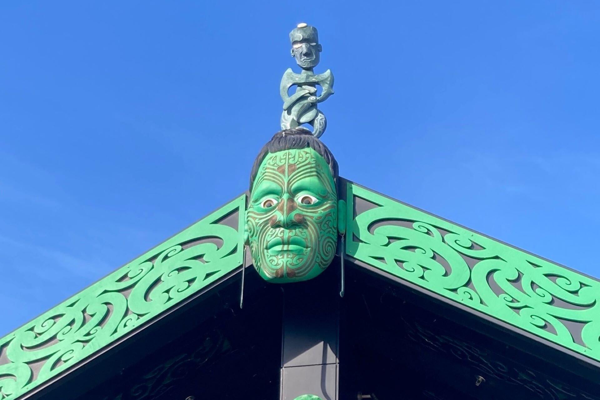 A Maori marae meeting house.