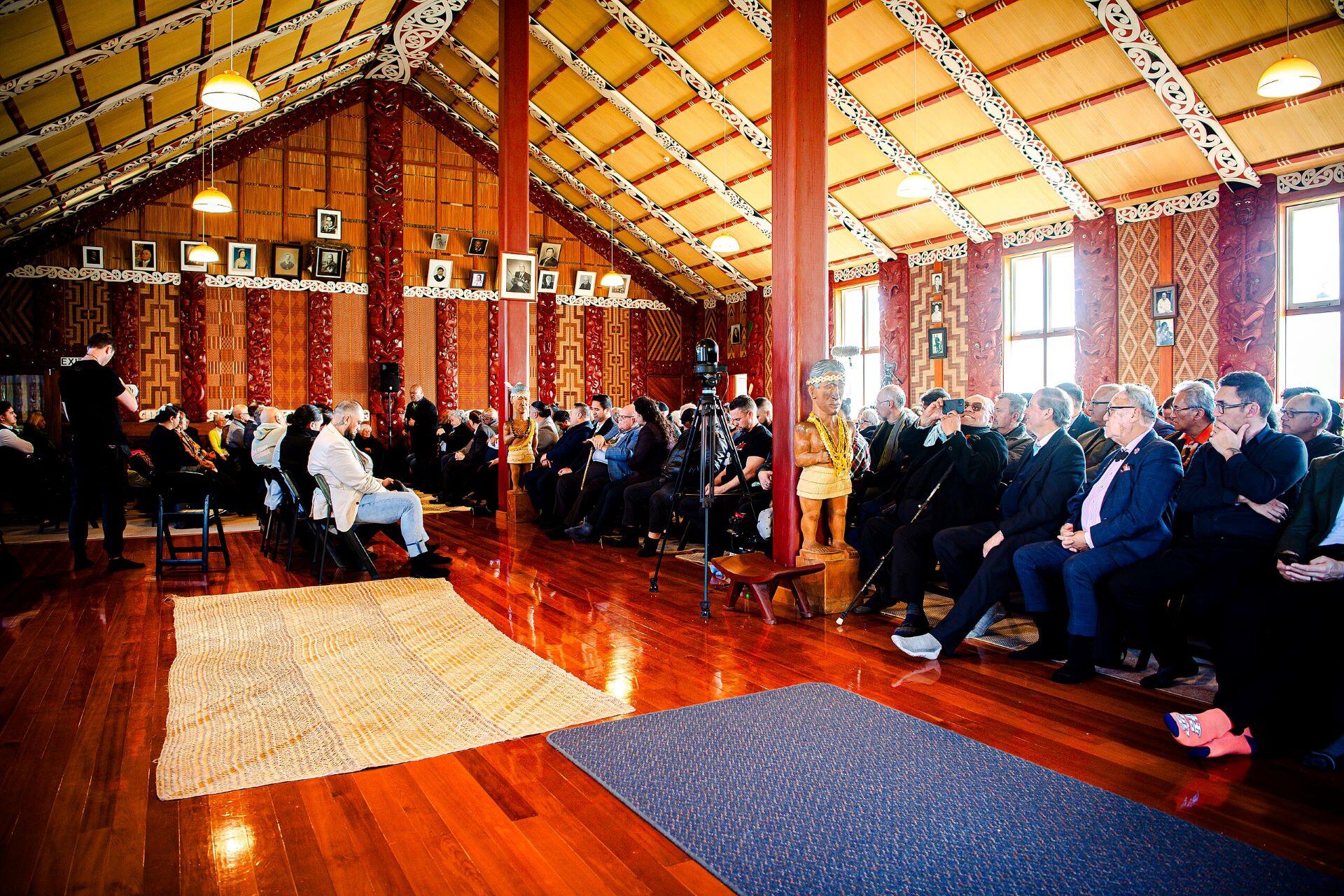 A Maori marae meeting house.