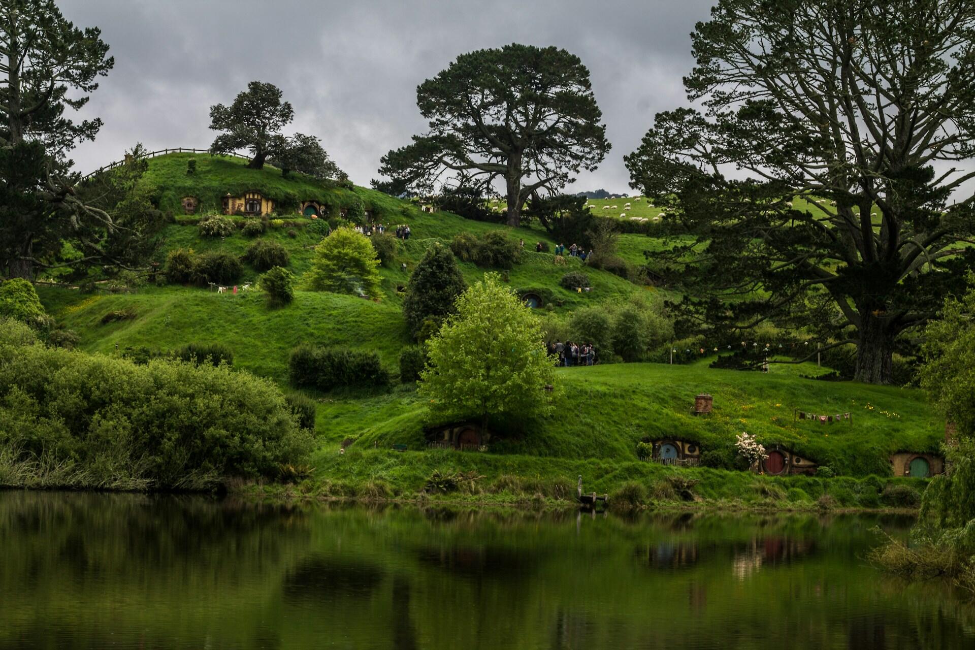Some hills in Hobbiton, New Zealand.
