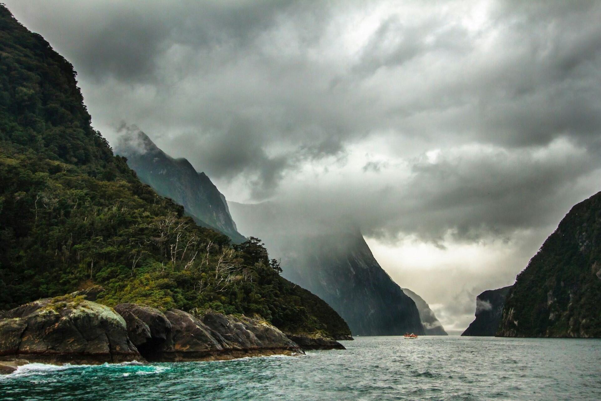 Storms at Milton Sound, New Zealand.