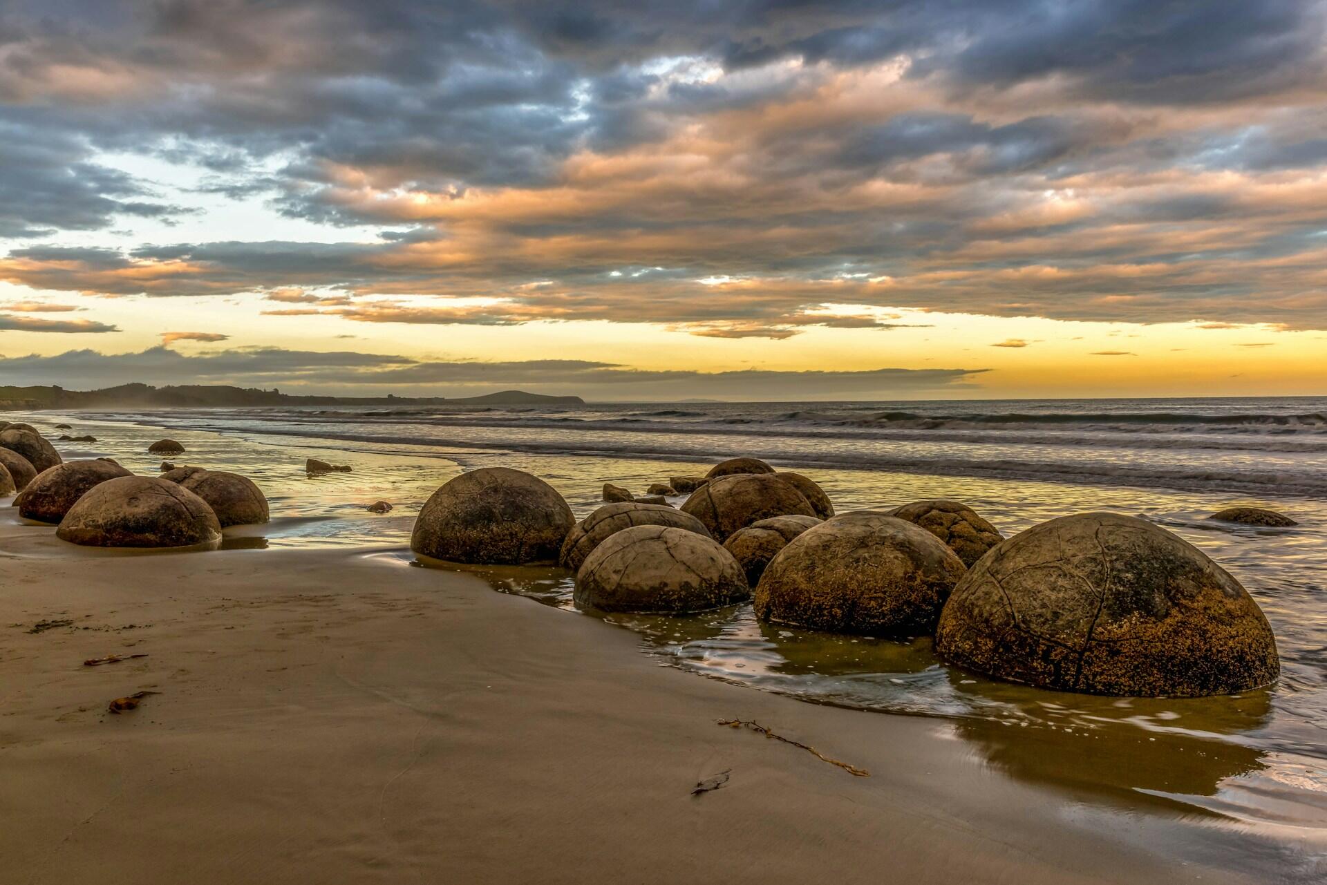 Moeraki Boulders in New Zealand.