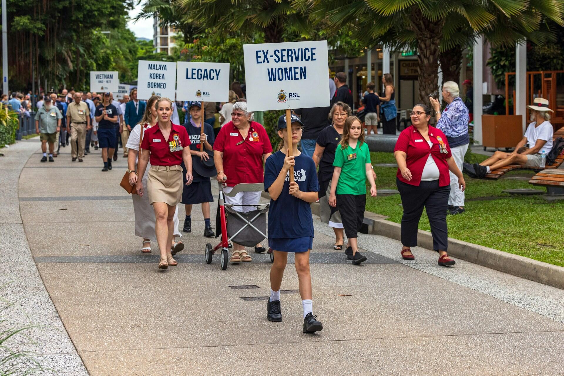 A parade honouring servicewomen.