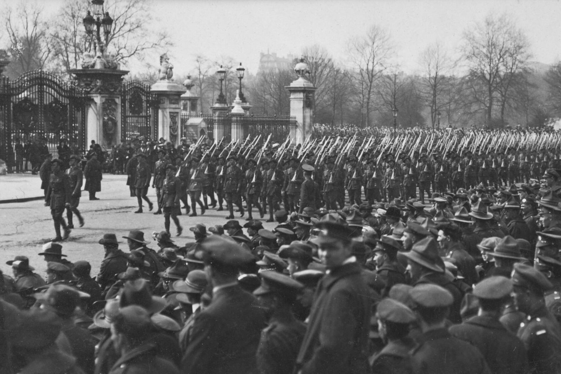 Australians in a Anzac Day parade in London.