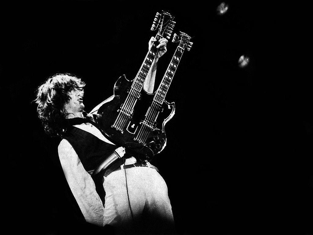 Jimmy Page with his double-necked guitar