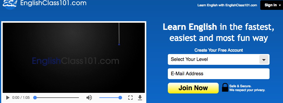 Learn or improve your level in English and watch EnglishClass101