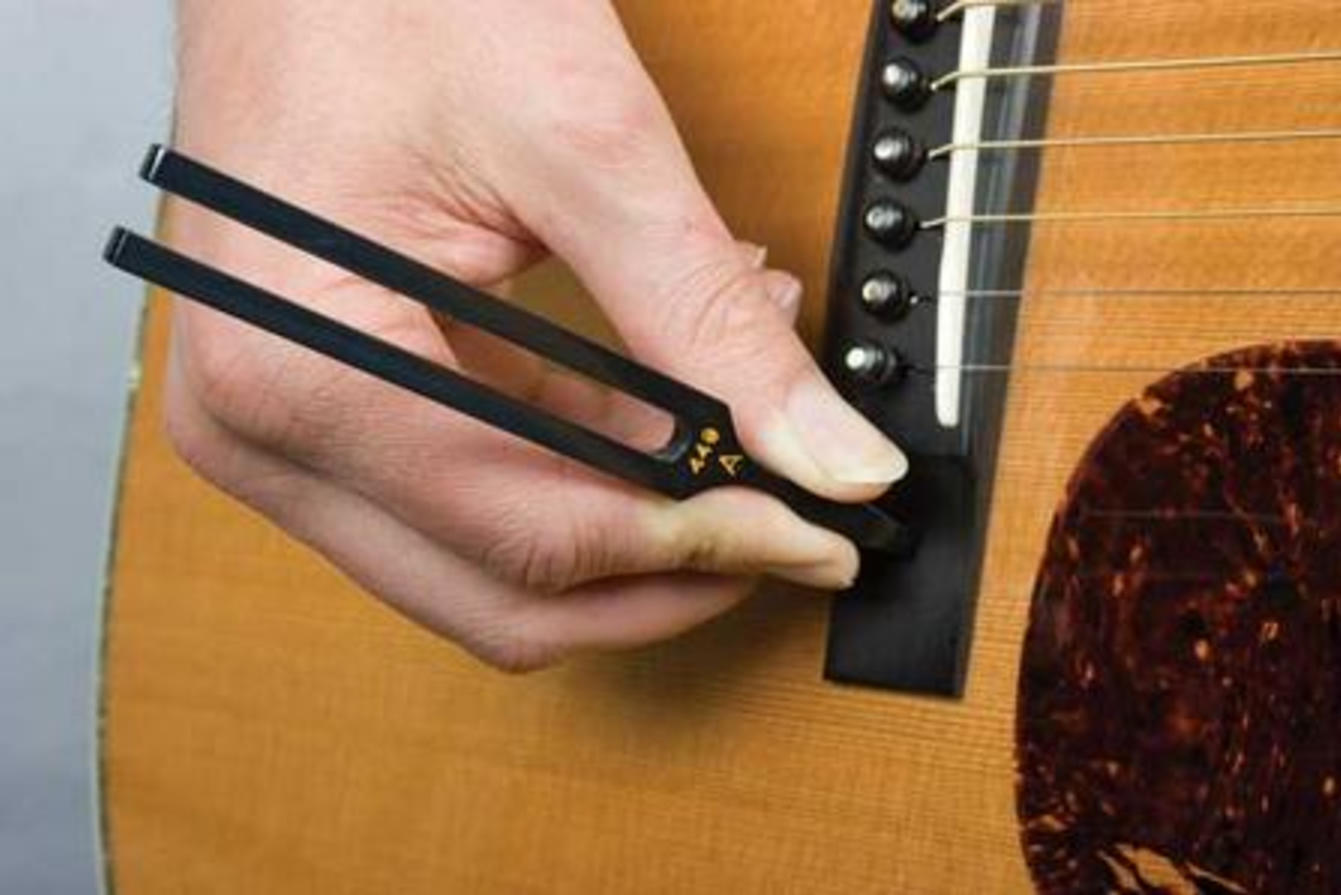 A tuning fork can be used to tune your guitar