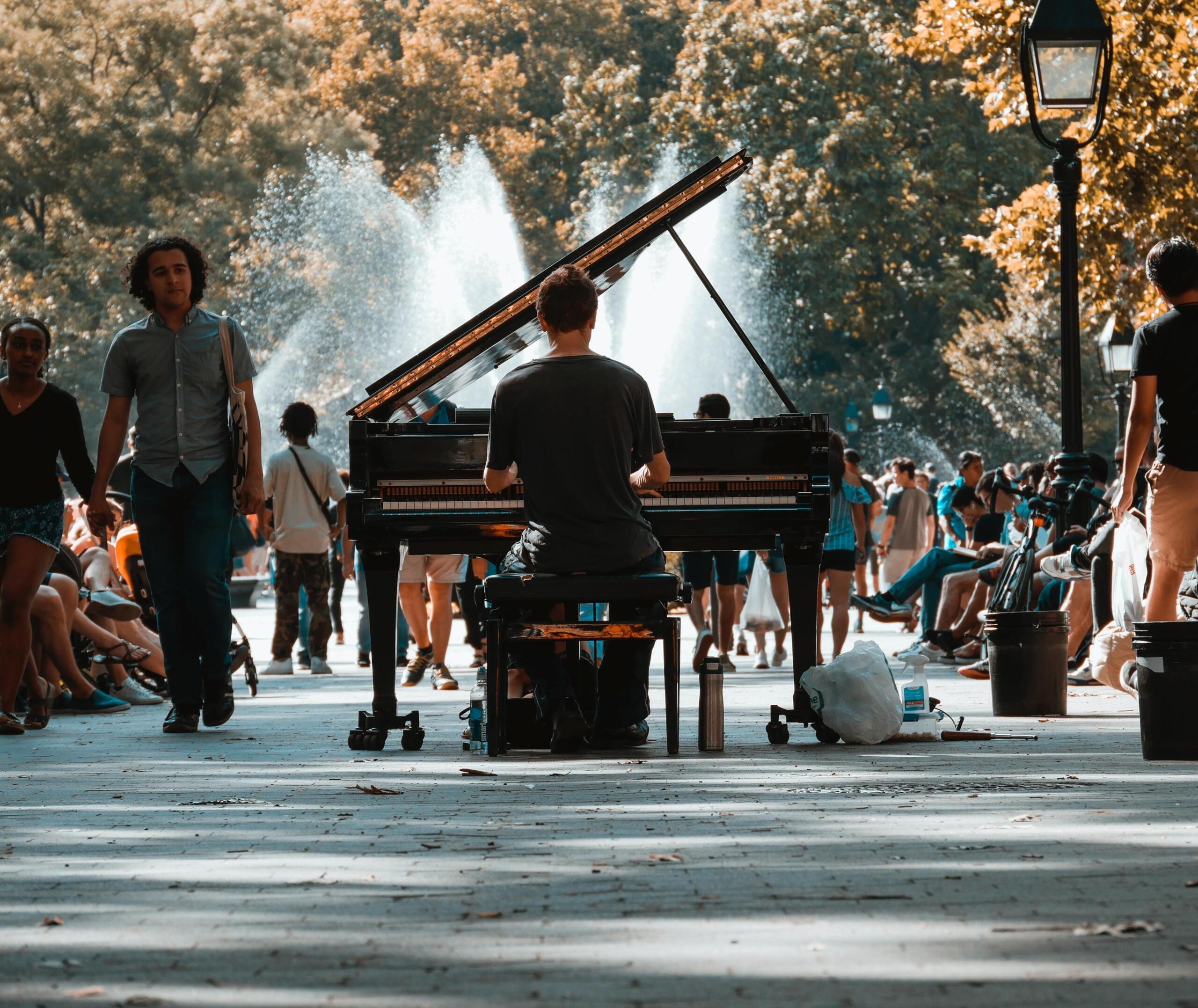 man playing piano
