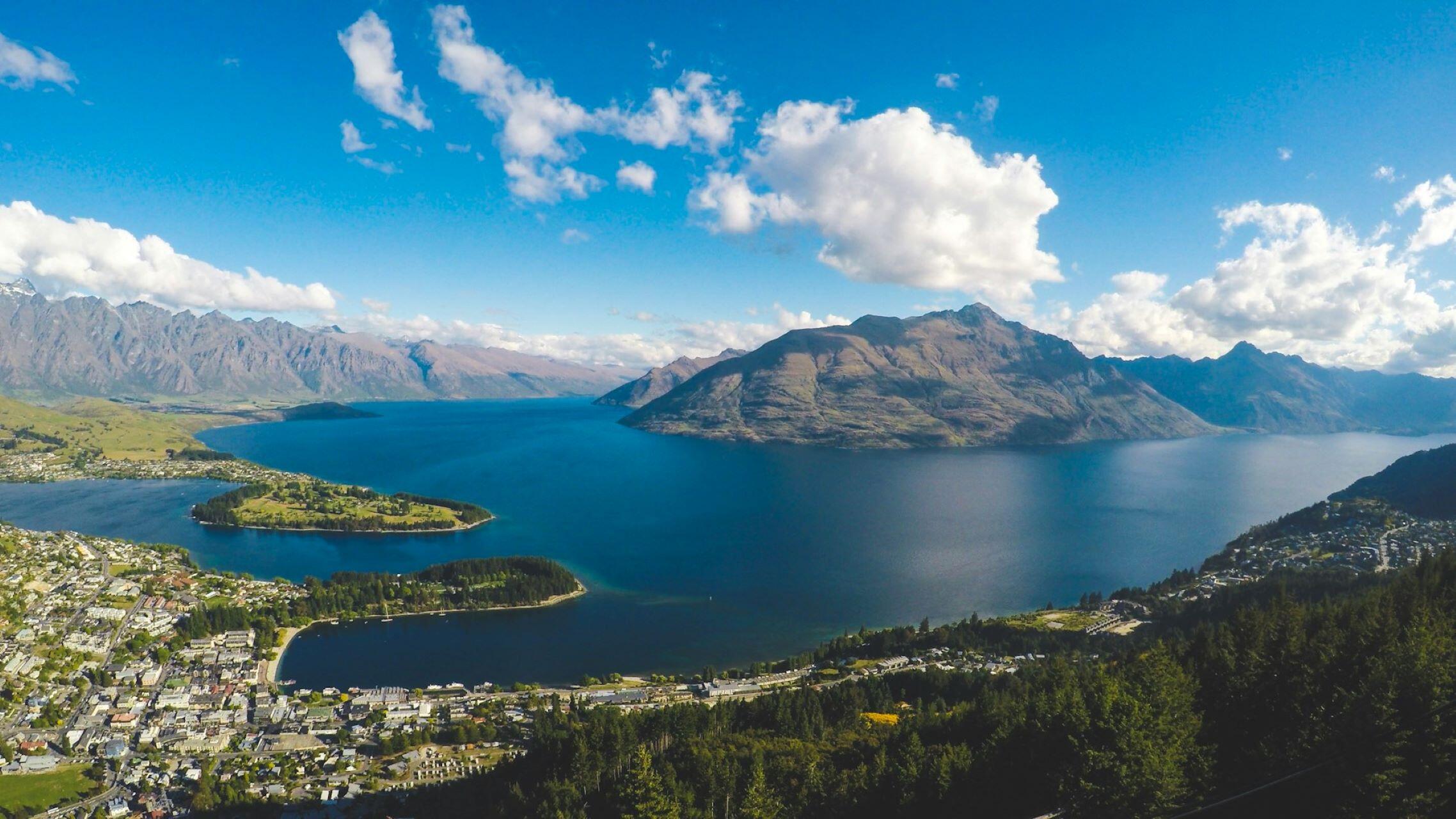 A view over Queenstown, New Zealand.