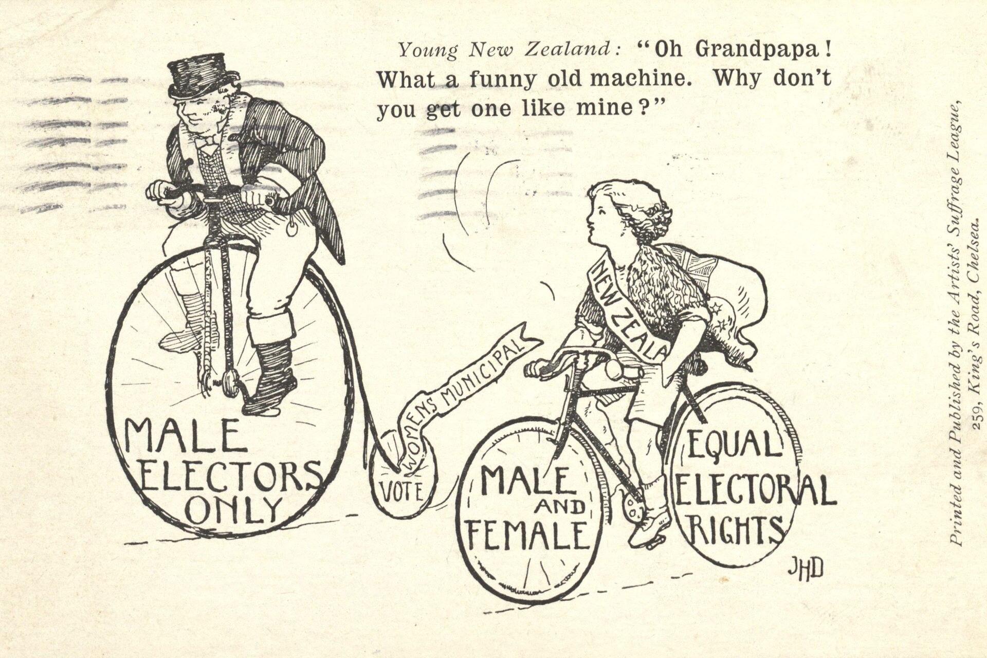 A postcard promoting women's suffrage.