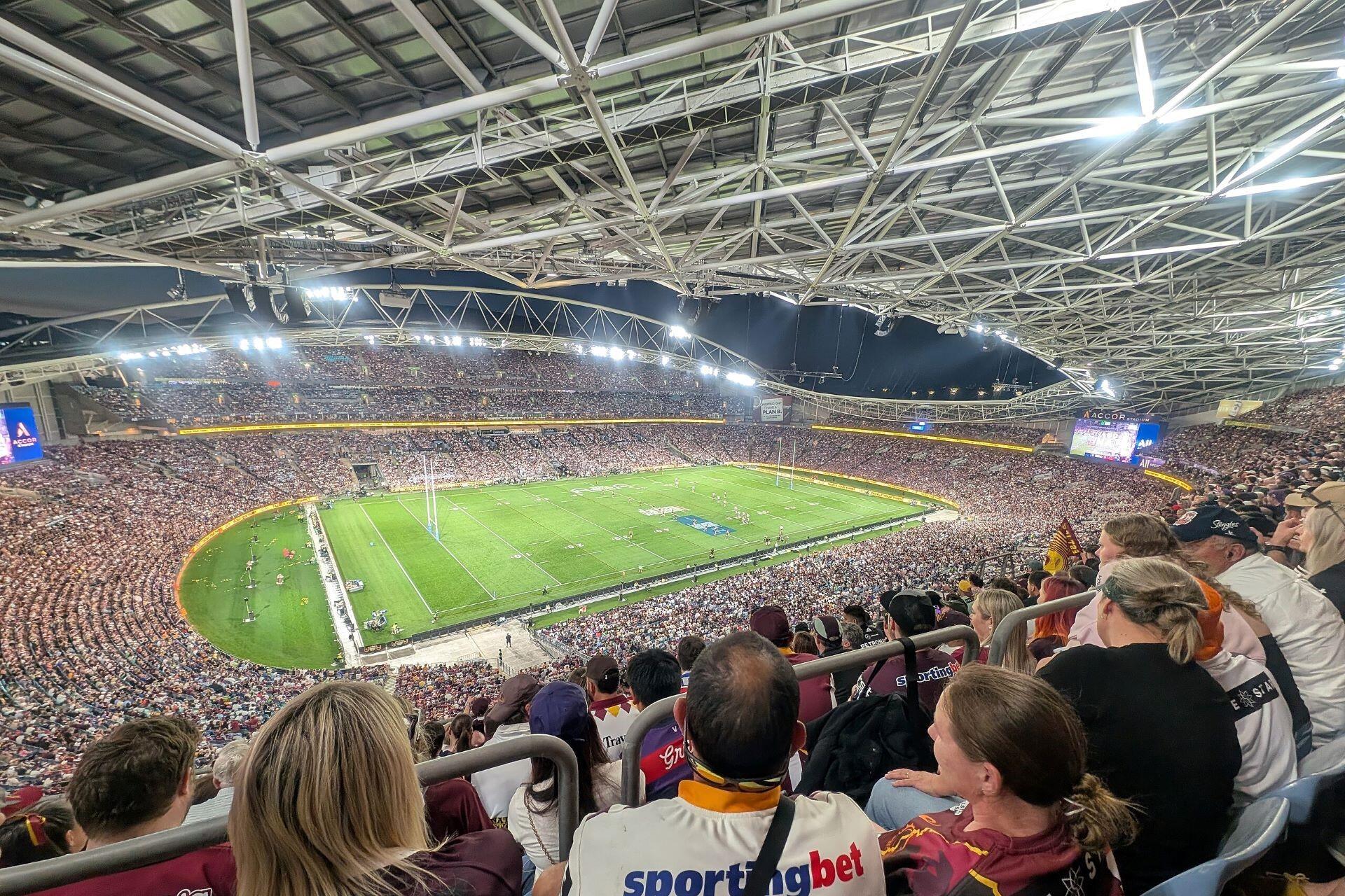The crowd at the 2025 NRL Grand Final.