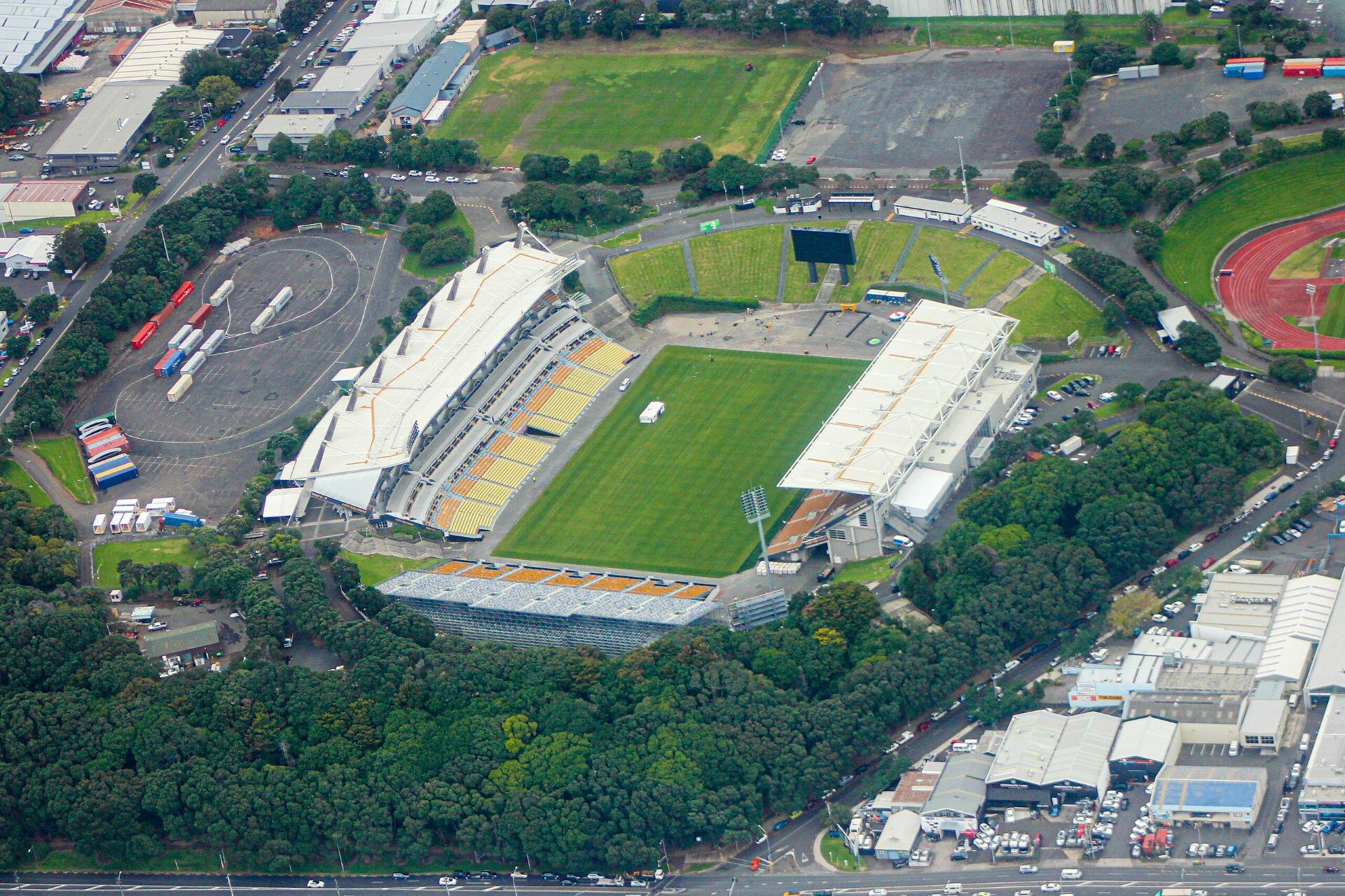 The Go Media Stadium from the air.