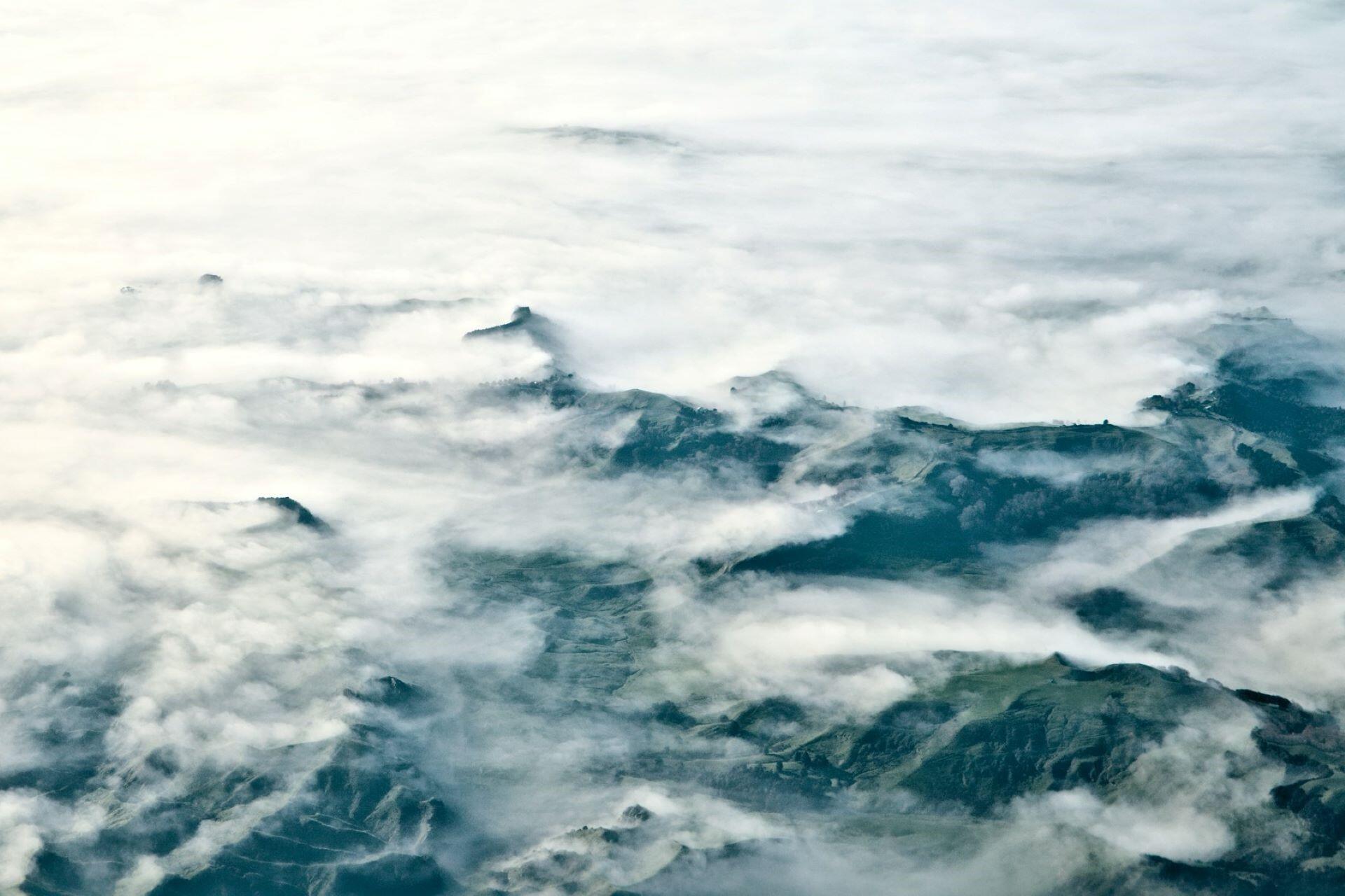 Fog rolling over hills and valleys in the Waikato region.