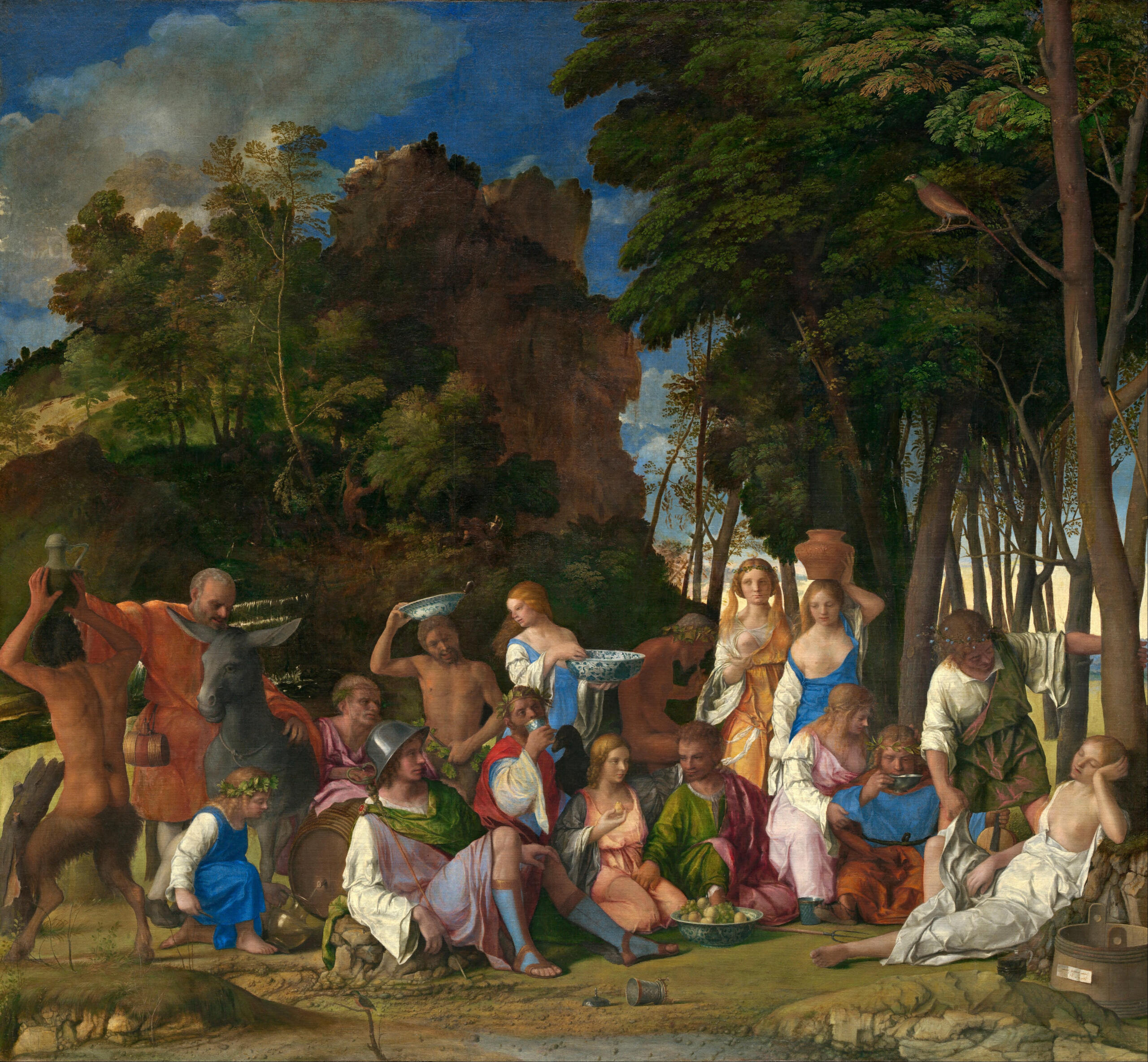 Painting 'Feast of the Gods'(1514) by Giovanni Bellini and Titian. 