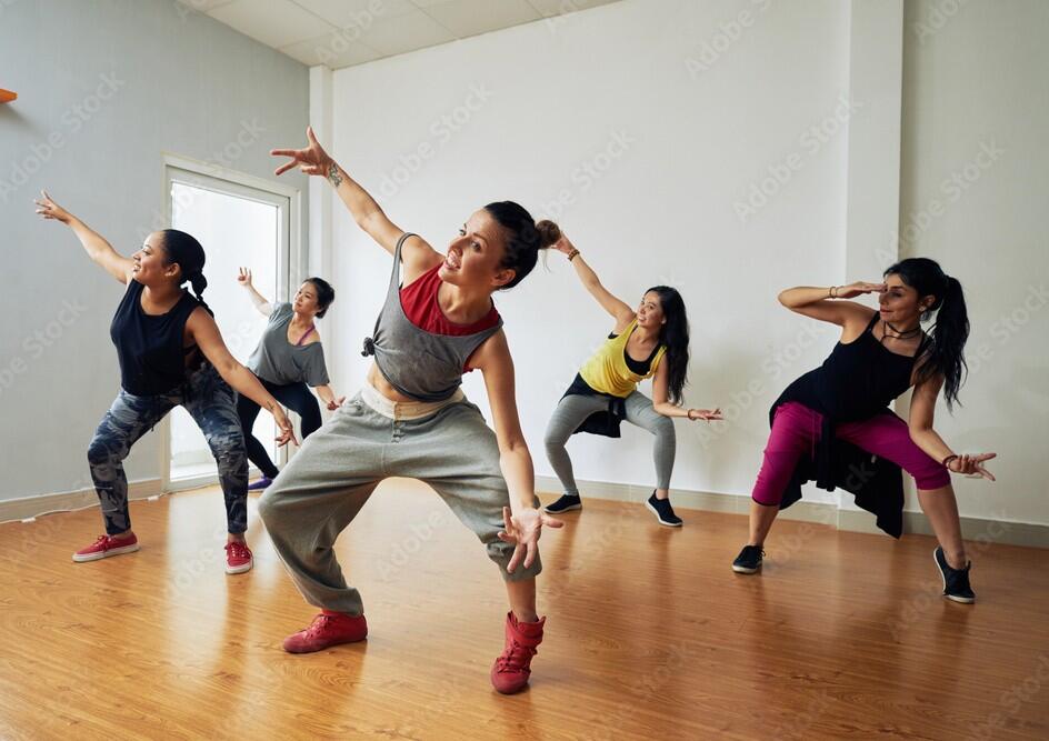 Hip-Hop Dancers Having Training 