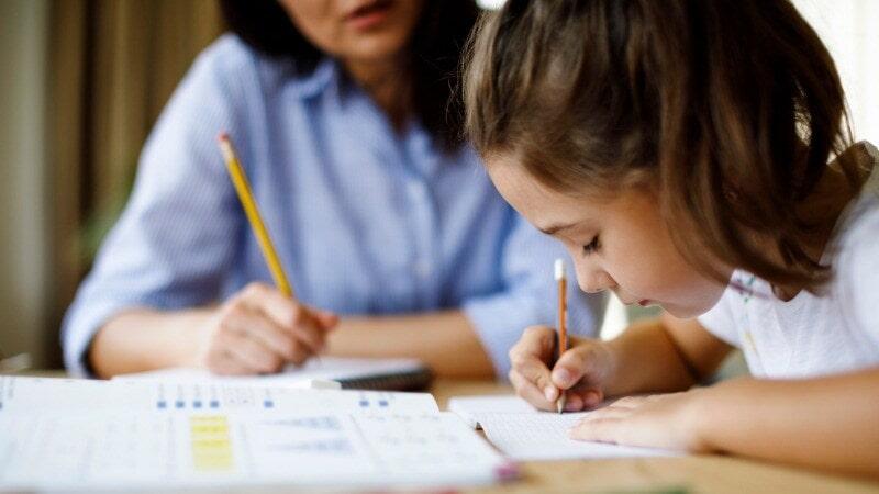 Tutor explicando una lección.