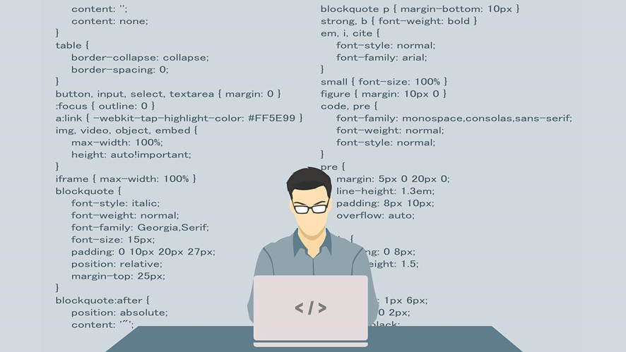 Un hombre programando en su computadora