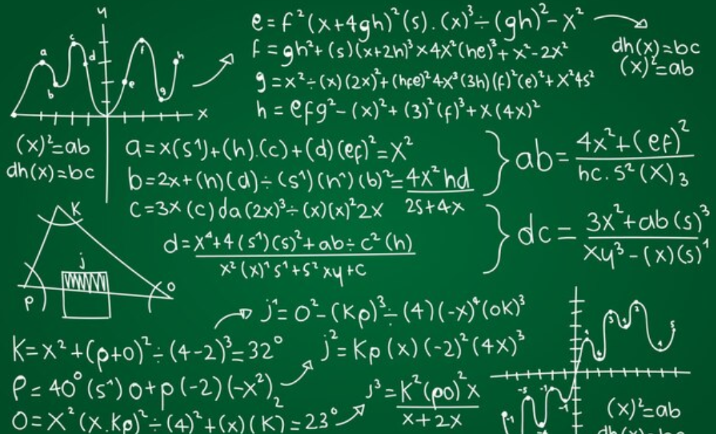Pizarra de una clase de matemáticas