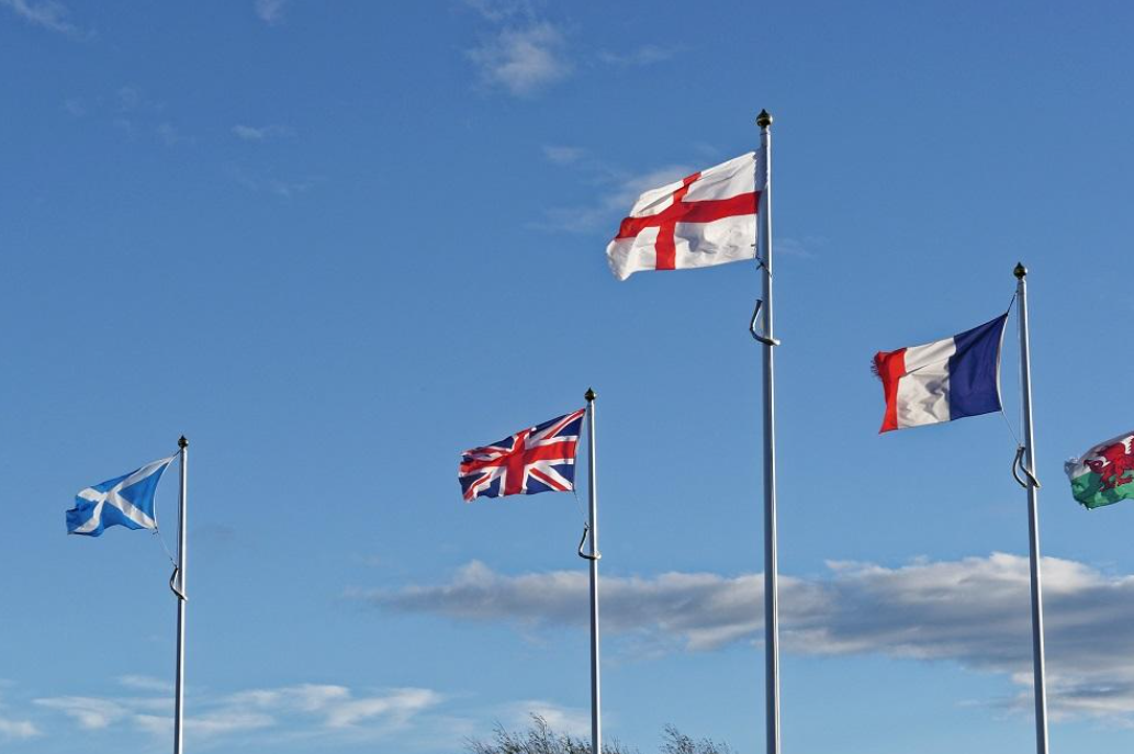 banderas que componen el Reino Unido