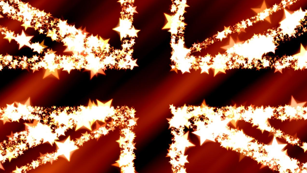 bandera de Reino Unido dibujado con estrellas