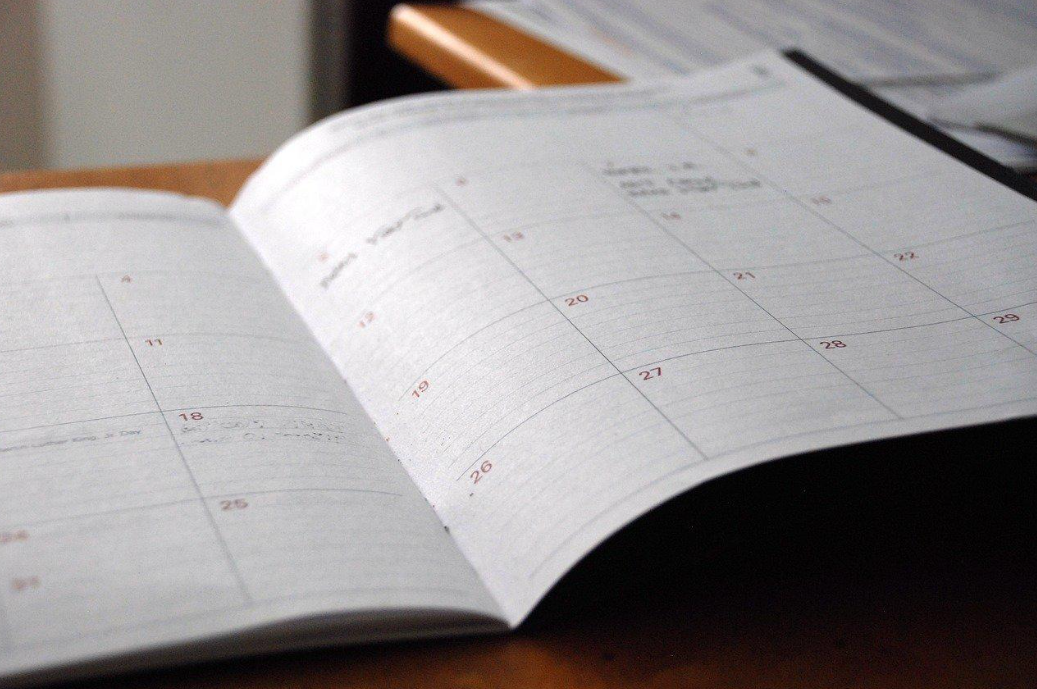 Agenda calendario en ingles