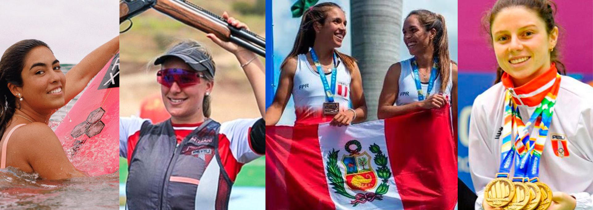 collage de 5 deportistas peruanas destacadas