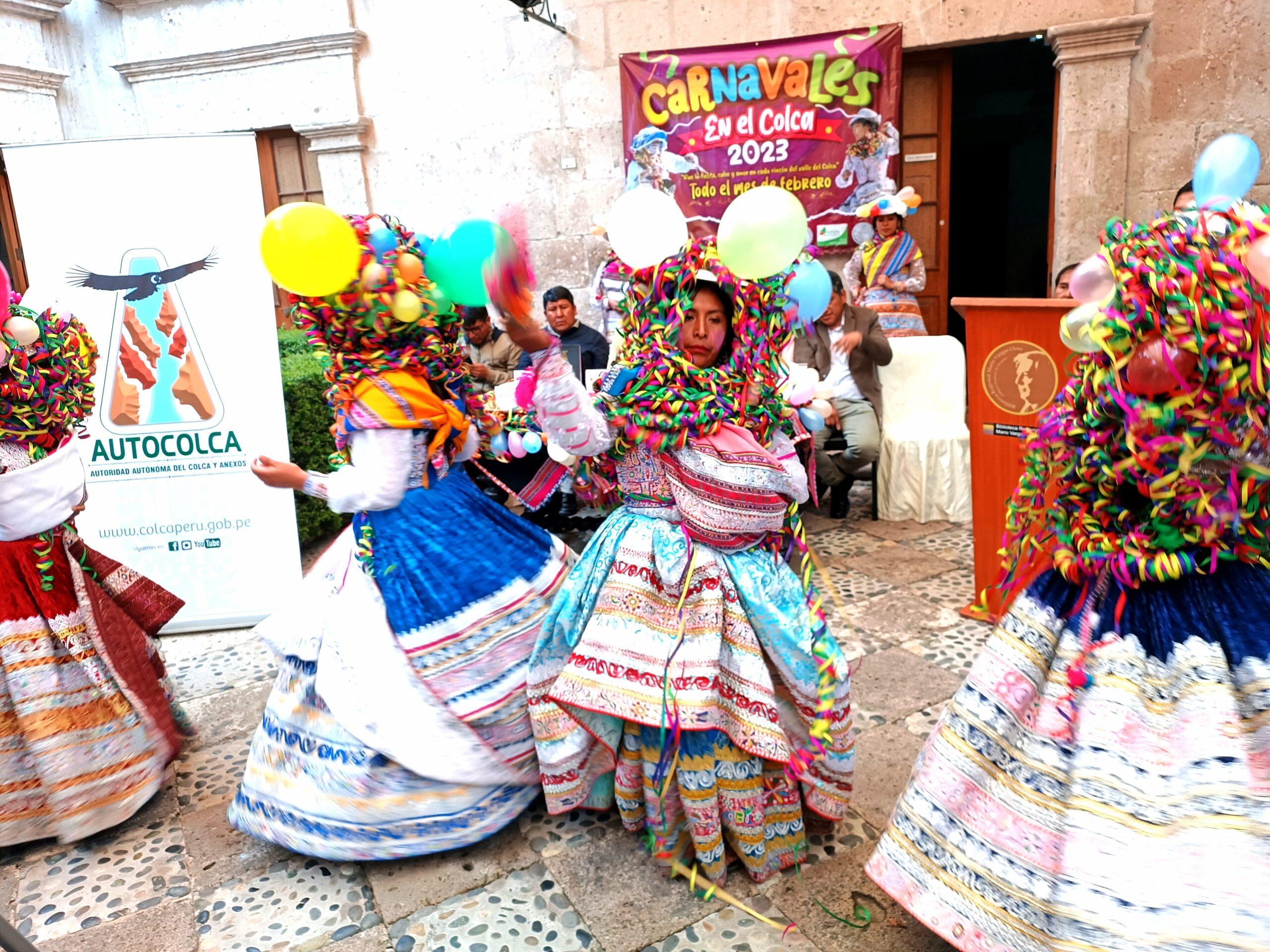 evento de carnaval en un local del Colca, Arequipa