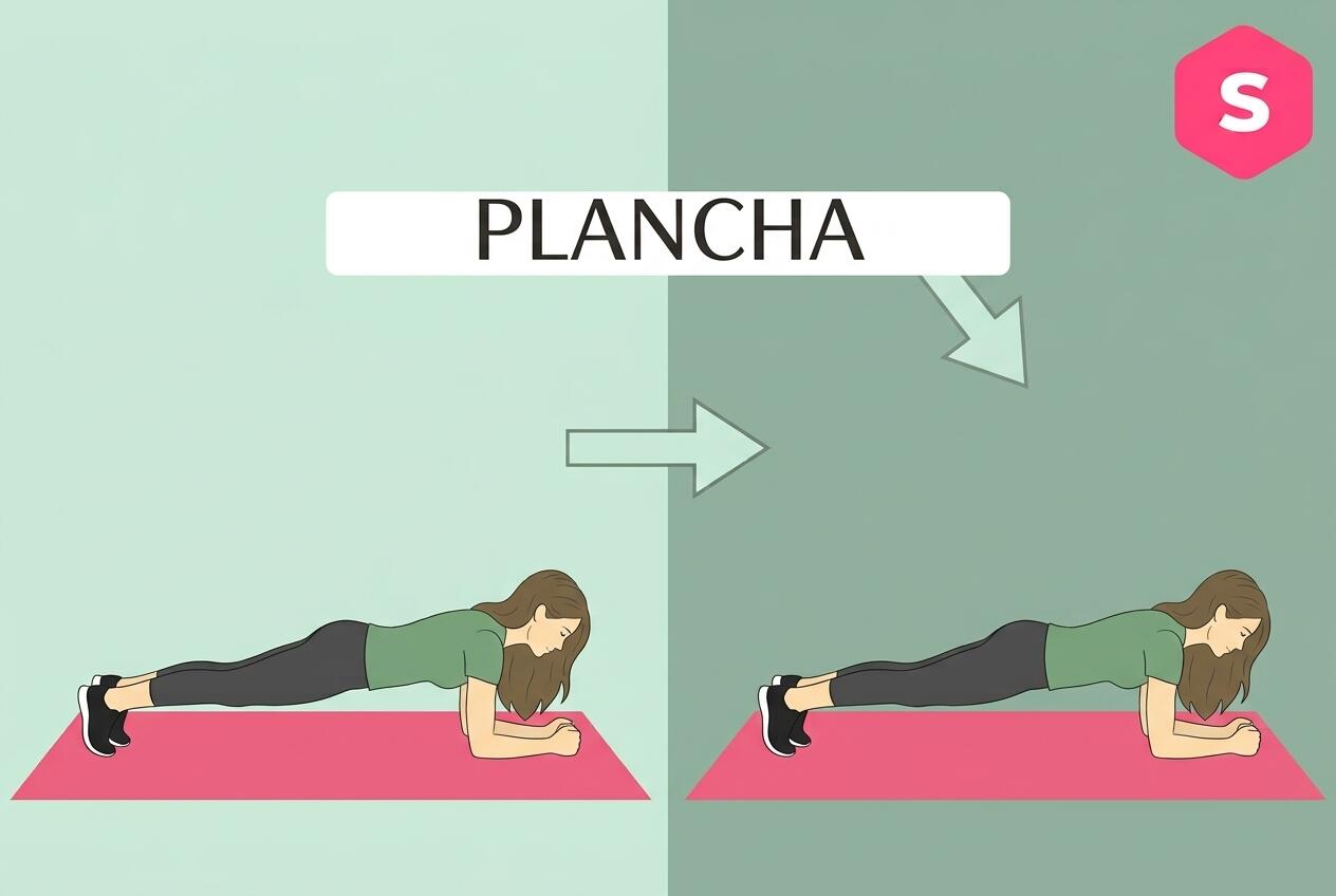 ejercicio de plancha, con el logo de superprof.